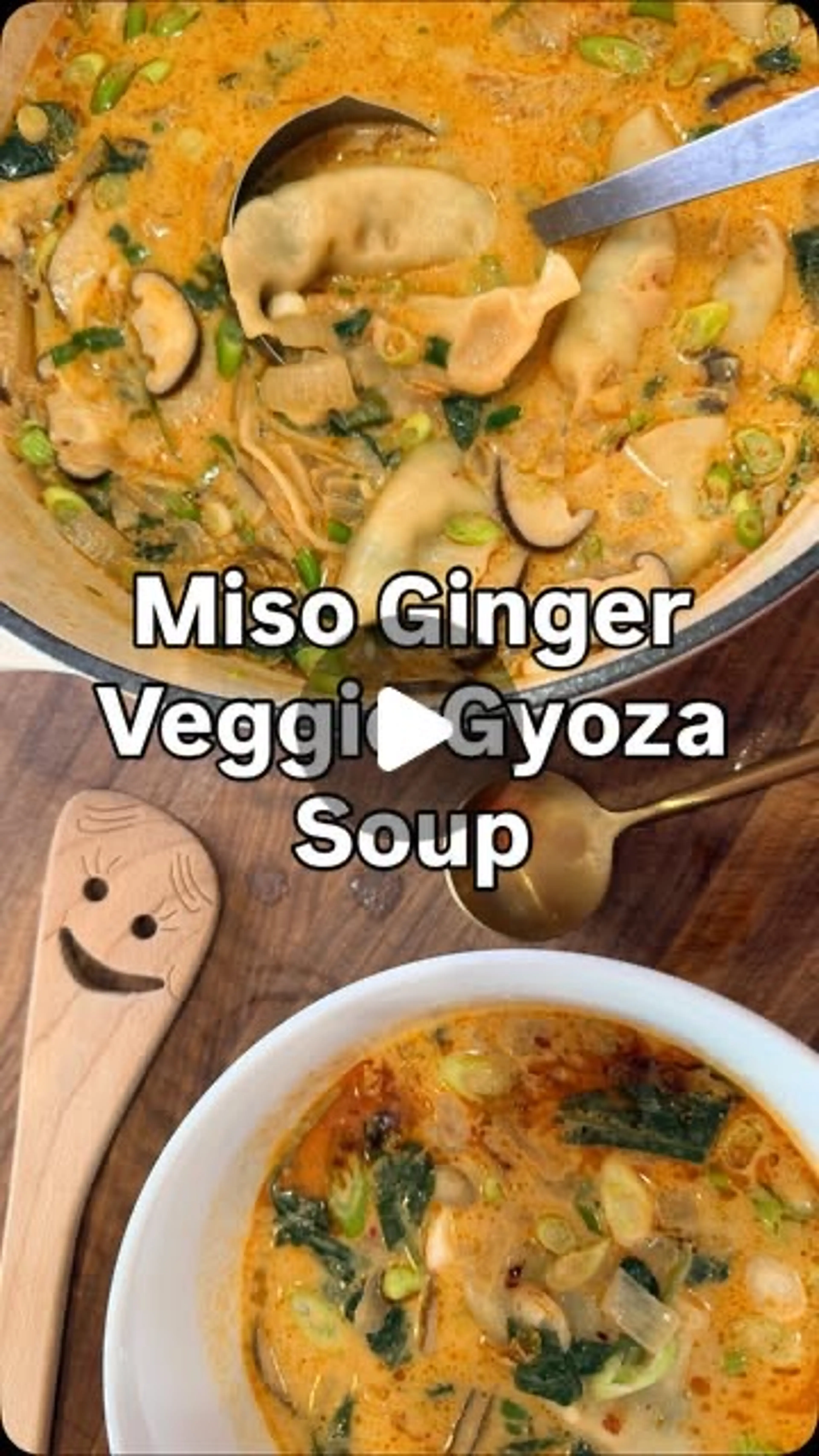 Miso Ginger Veggie Gyoza Soup