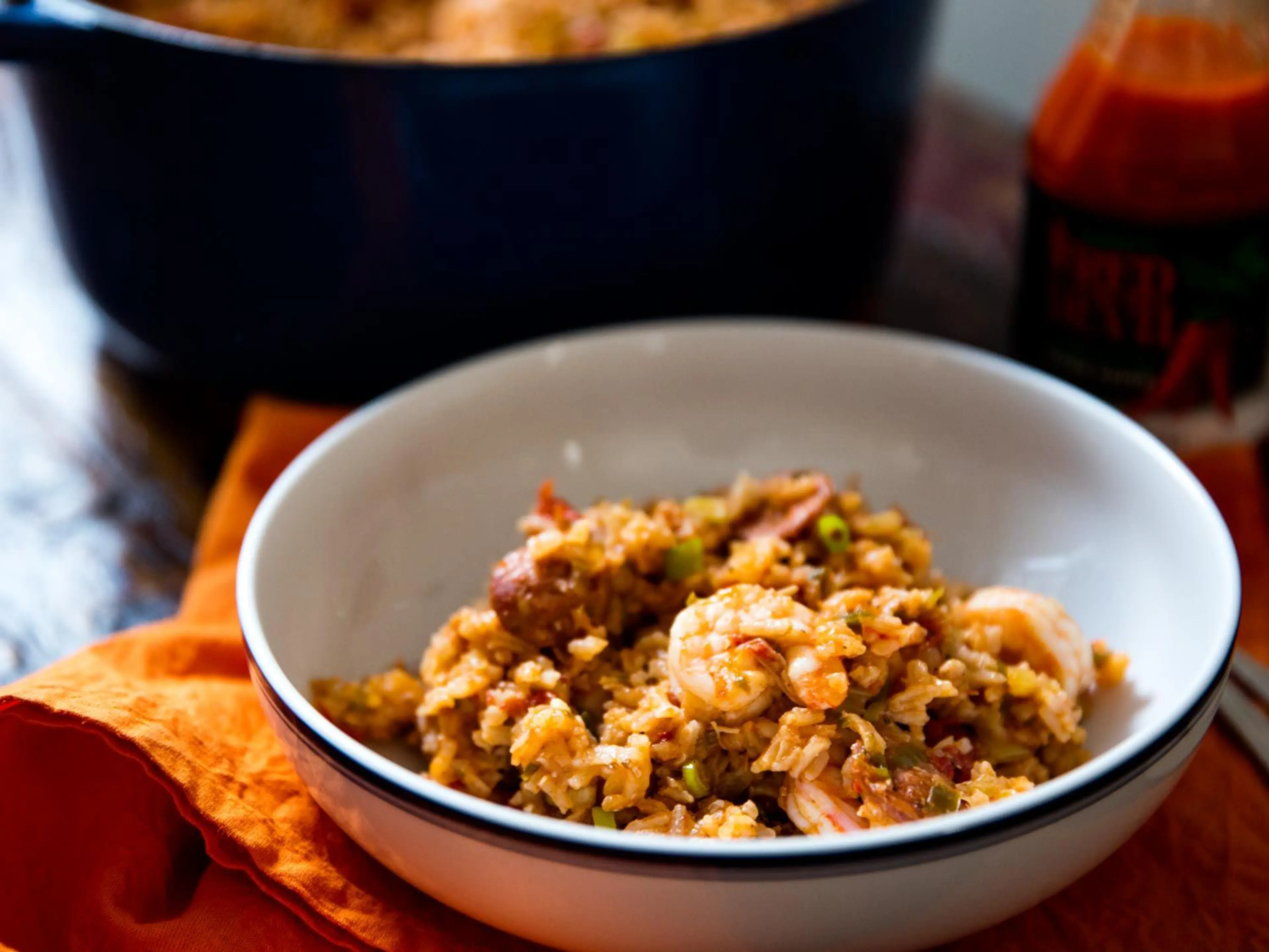 Creole-Style Red Jambalaya With Chicken, Sausage, and Shrimp
