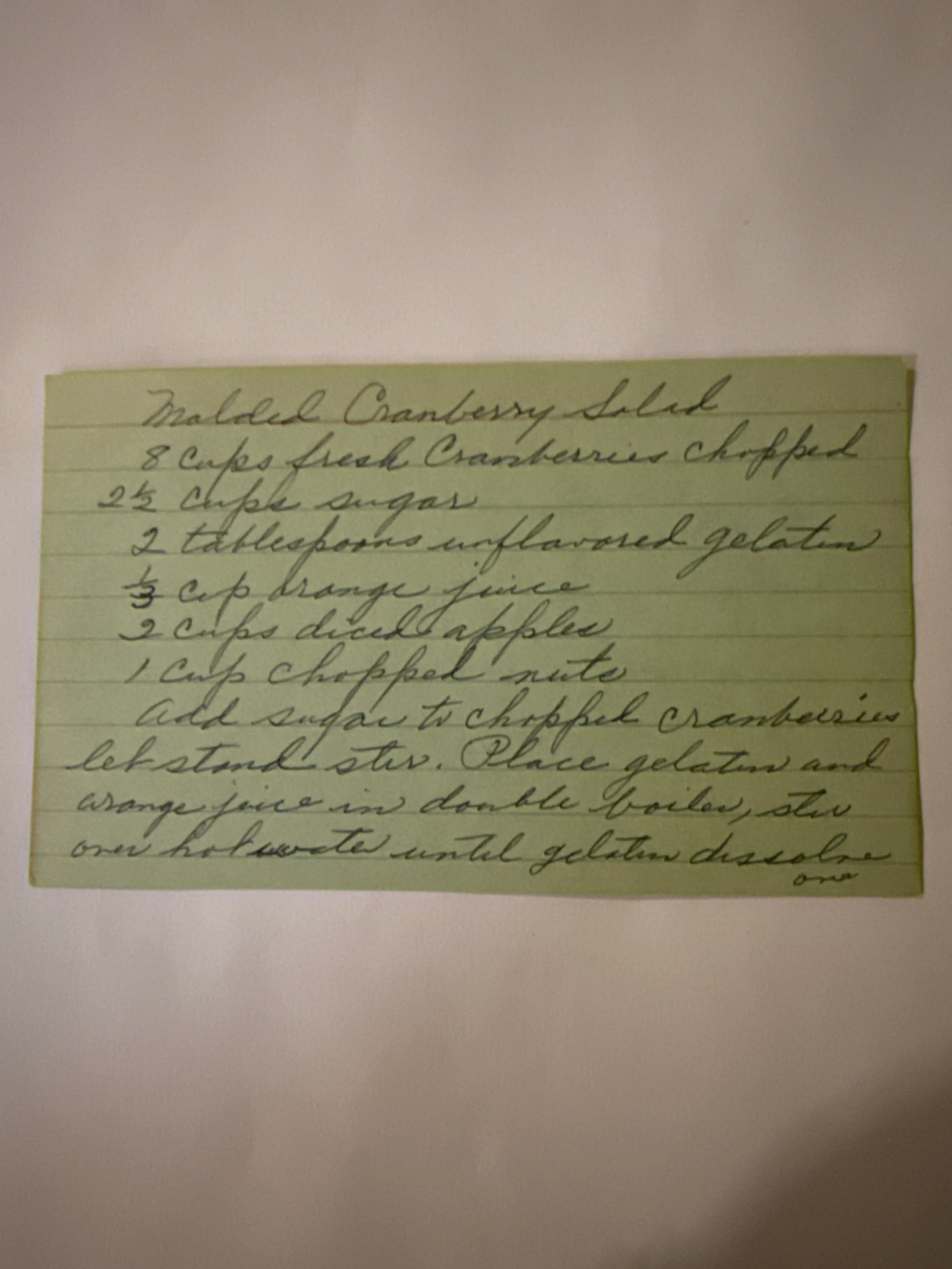 Molded Cranberry Salad