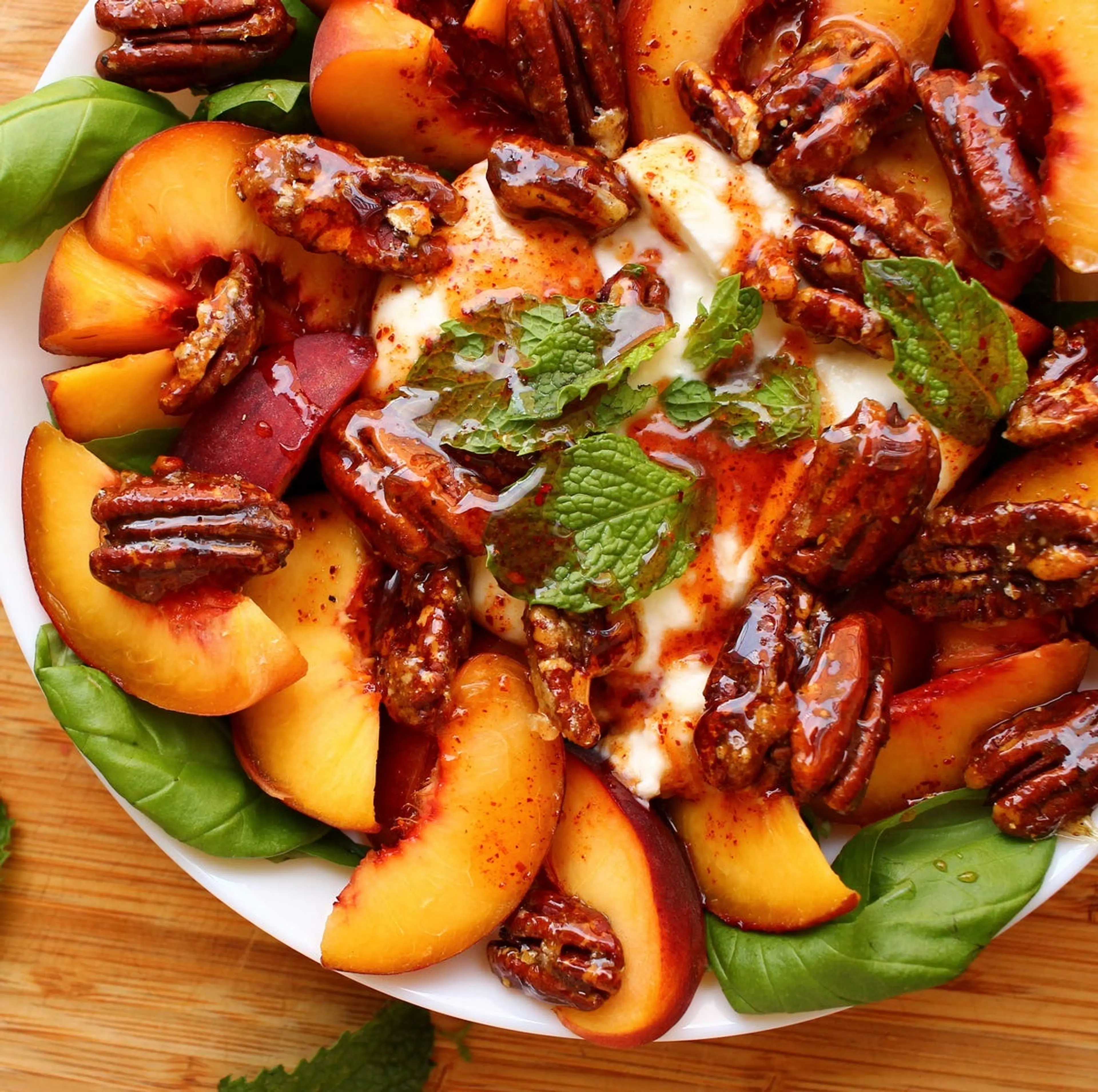 Peach & Burrata Caprese