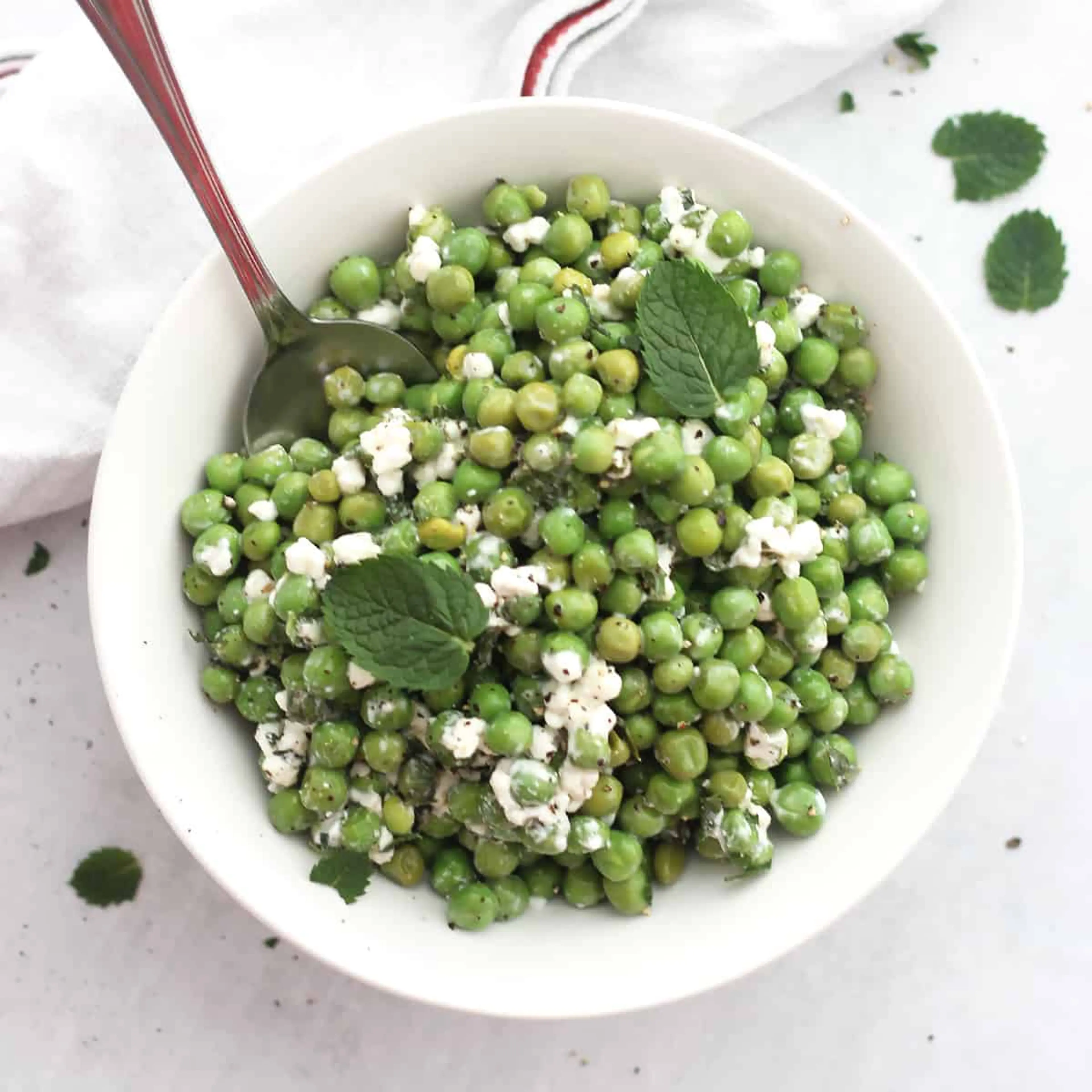 Pea, mint and feta salad