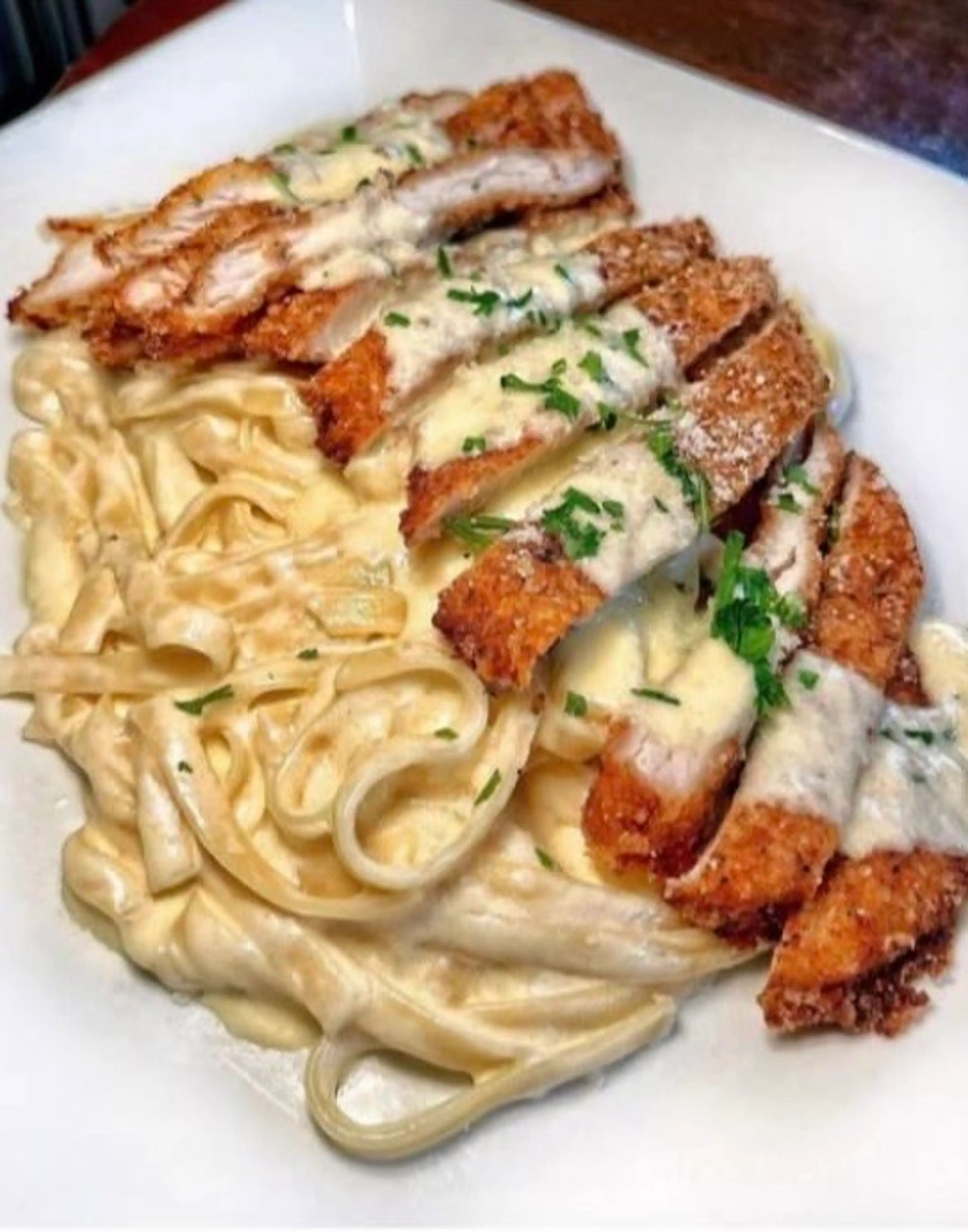 Crispy Chicken Bacon Alfredo
