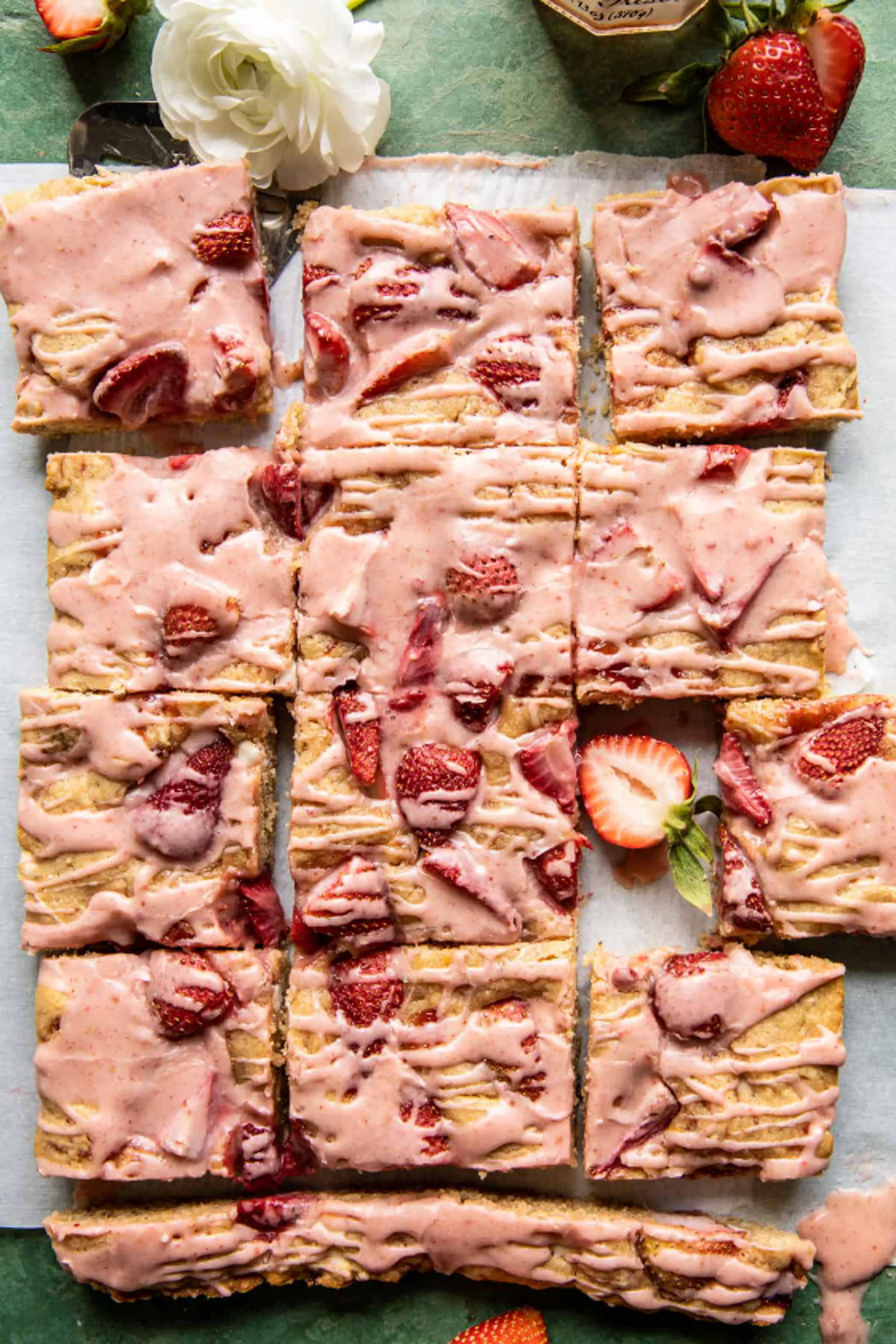 Strawberry White Chocolate Blondies