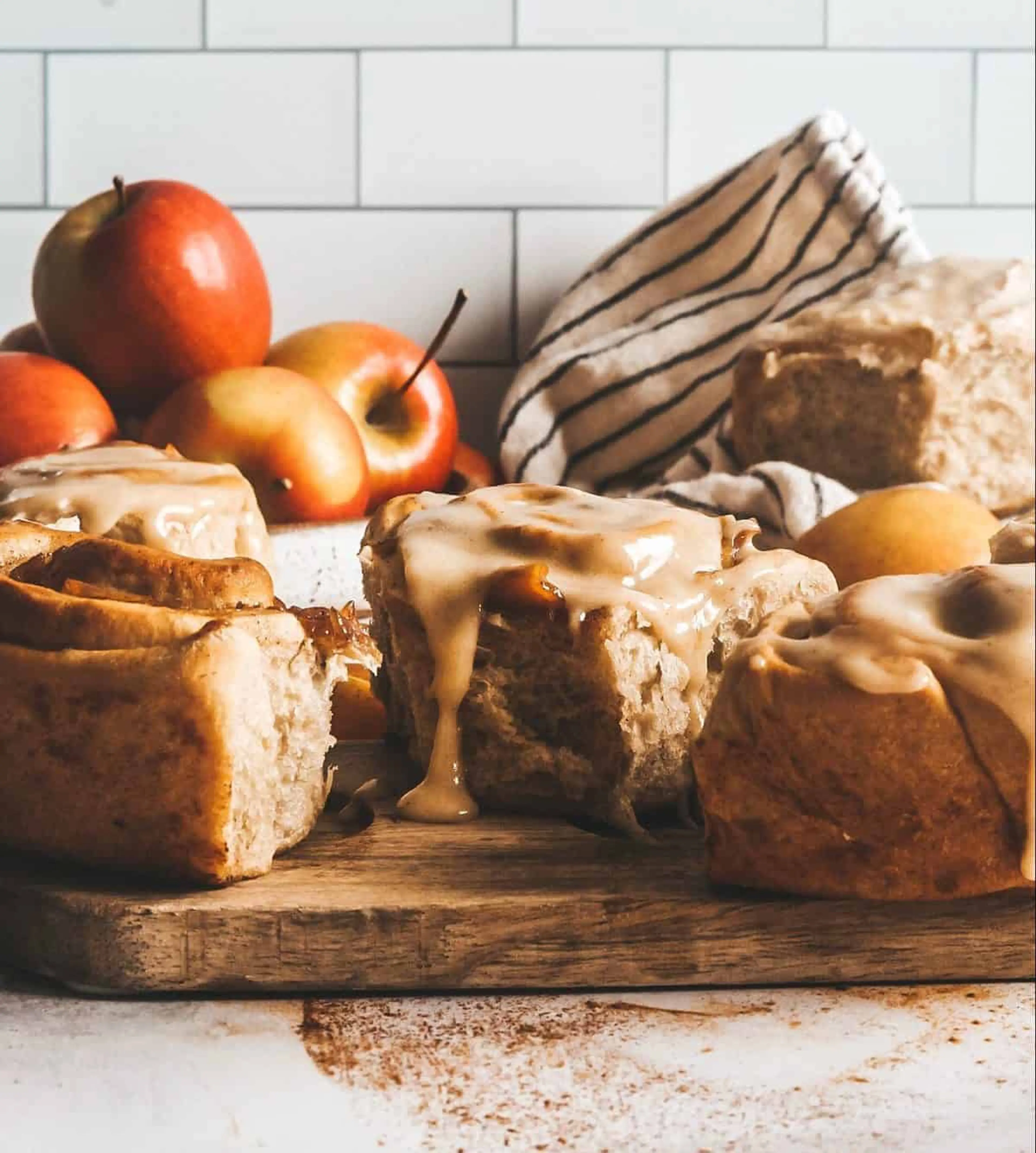 Apple Cider Cinnamon Rolls with Browned Butter Frosting