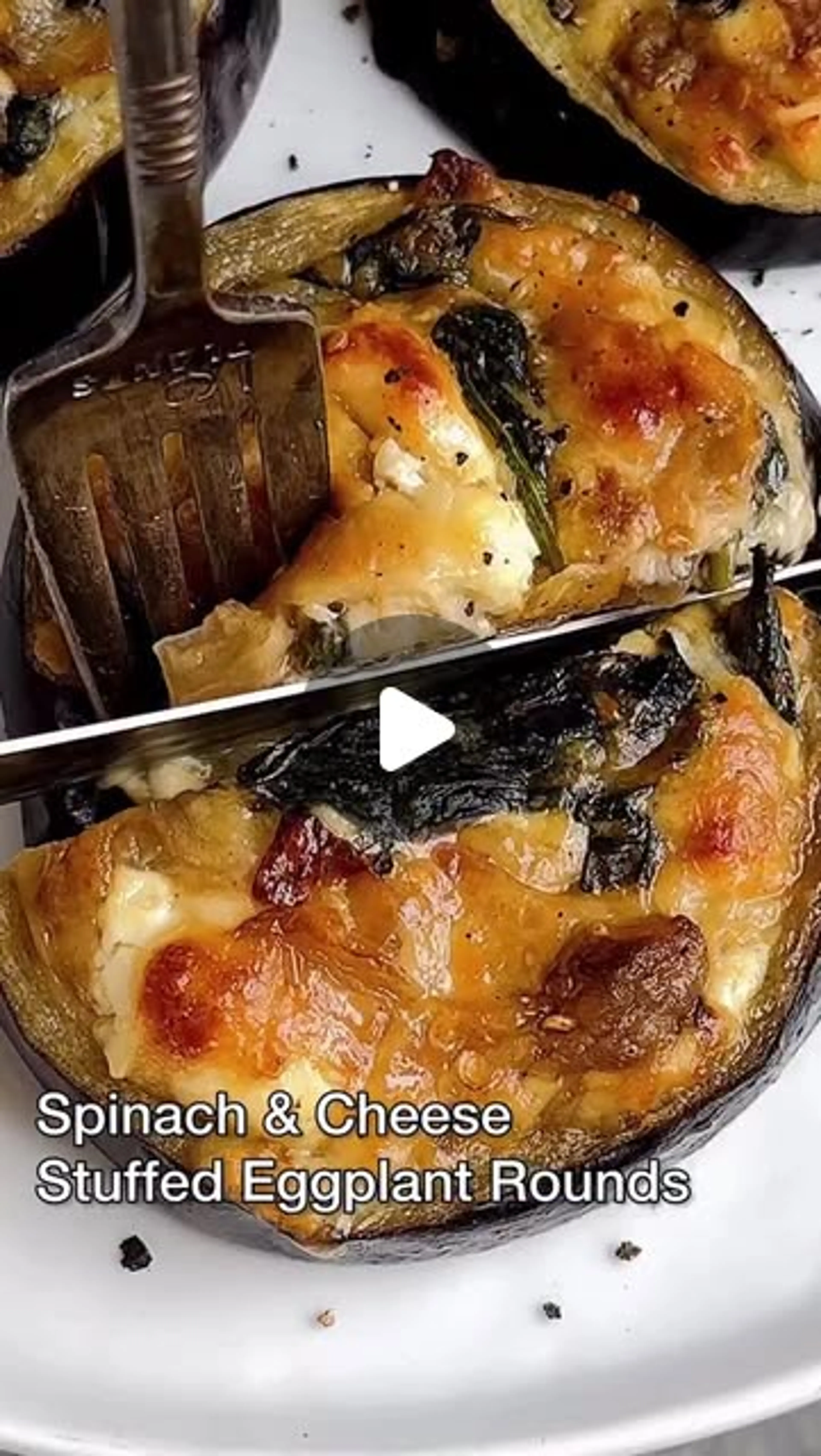 Spinach & Cheese Stuffed Eggplant Rounds! Another of My Most