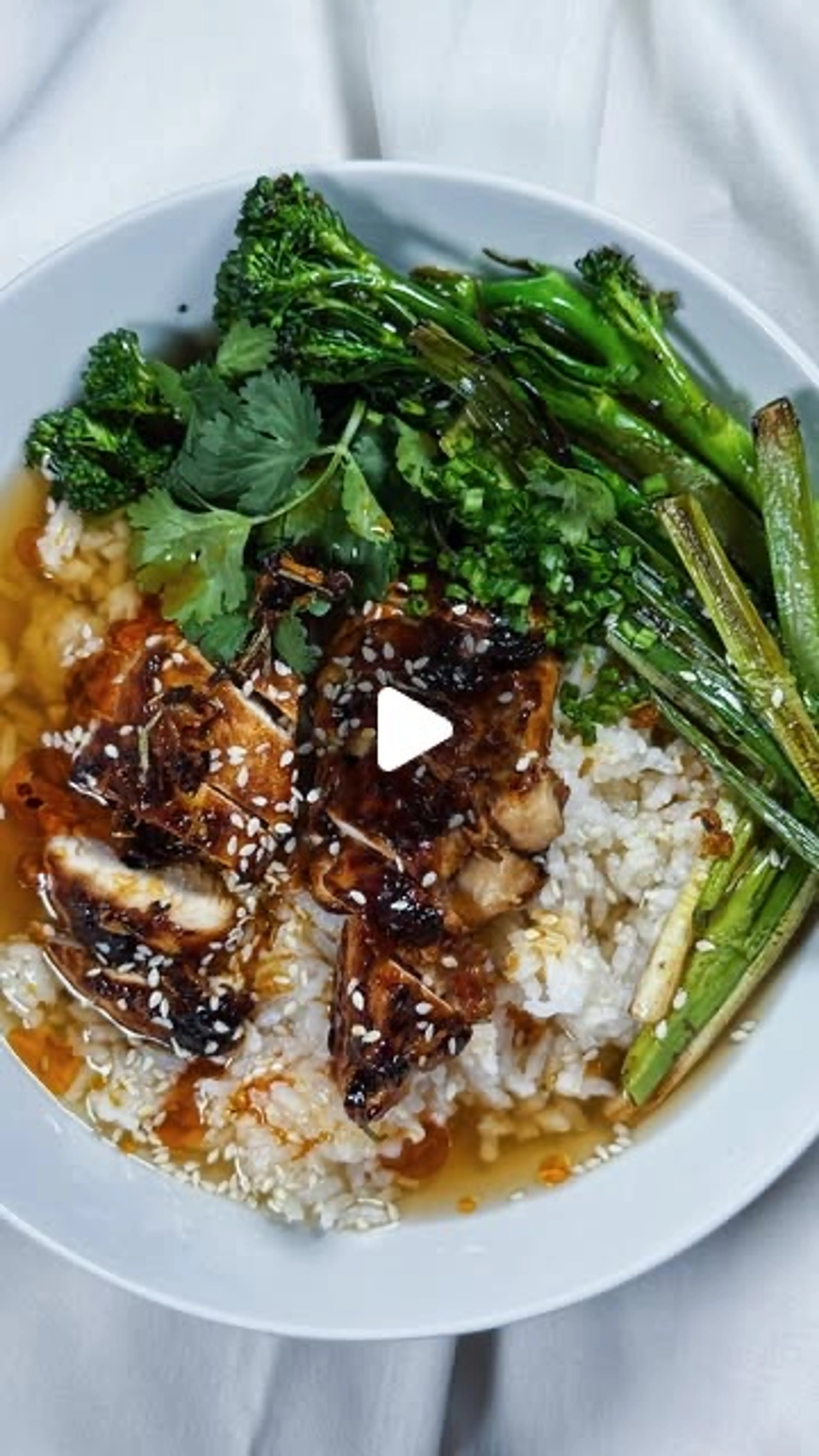 Honey Miso Chicken with Ginger Broth & Rice