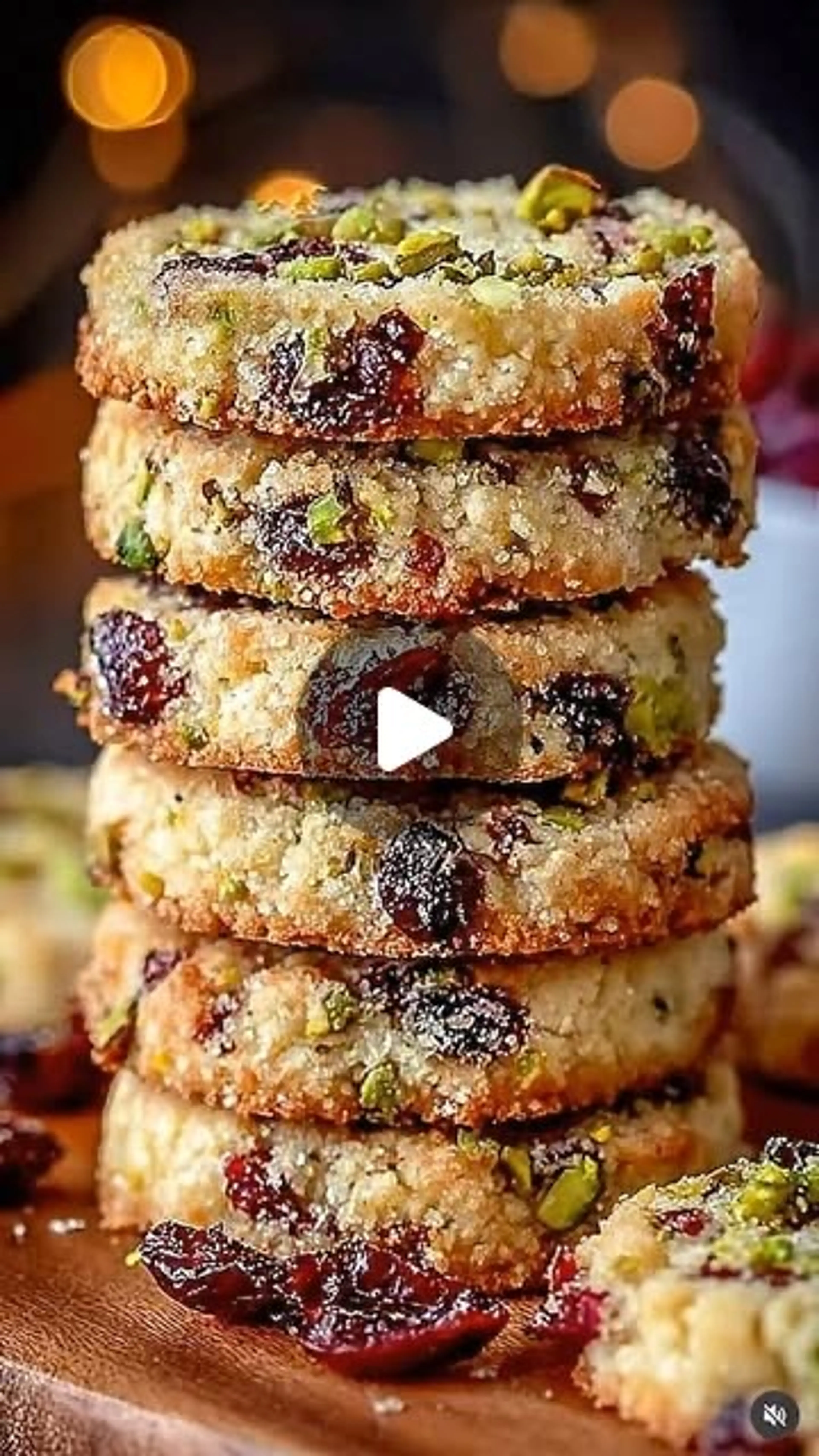 Cranberry Pistachio Shortbread Cookies
