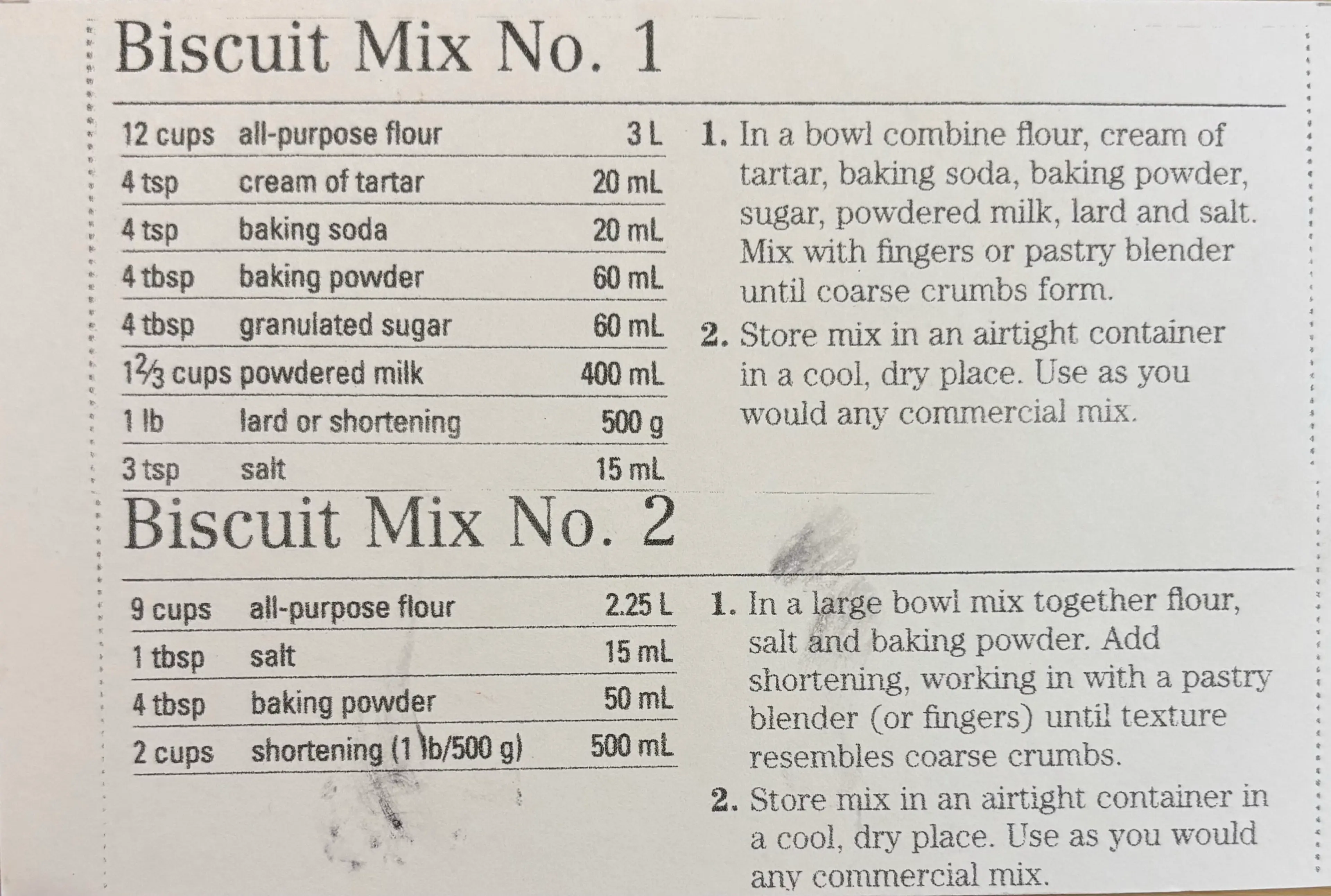 Biscuit Mix No. 2