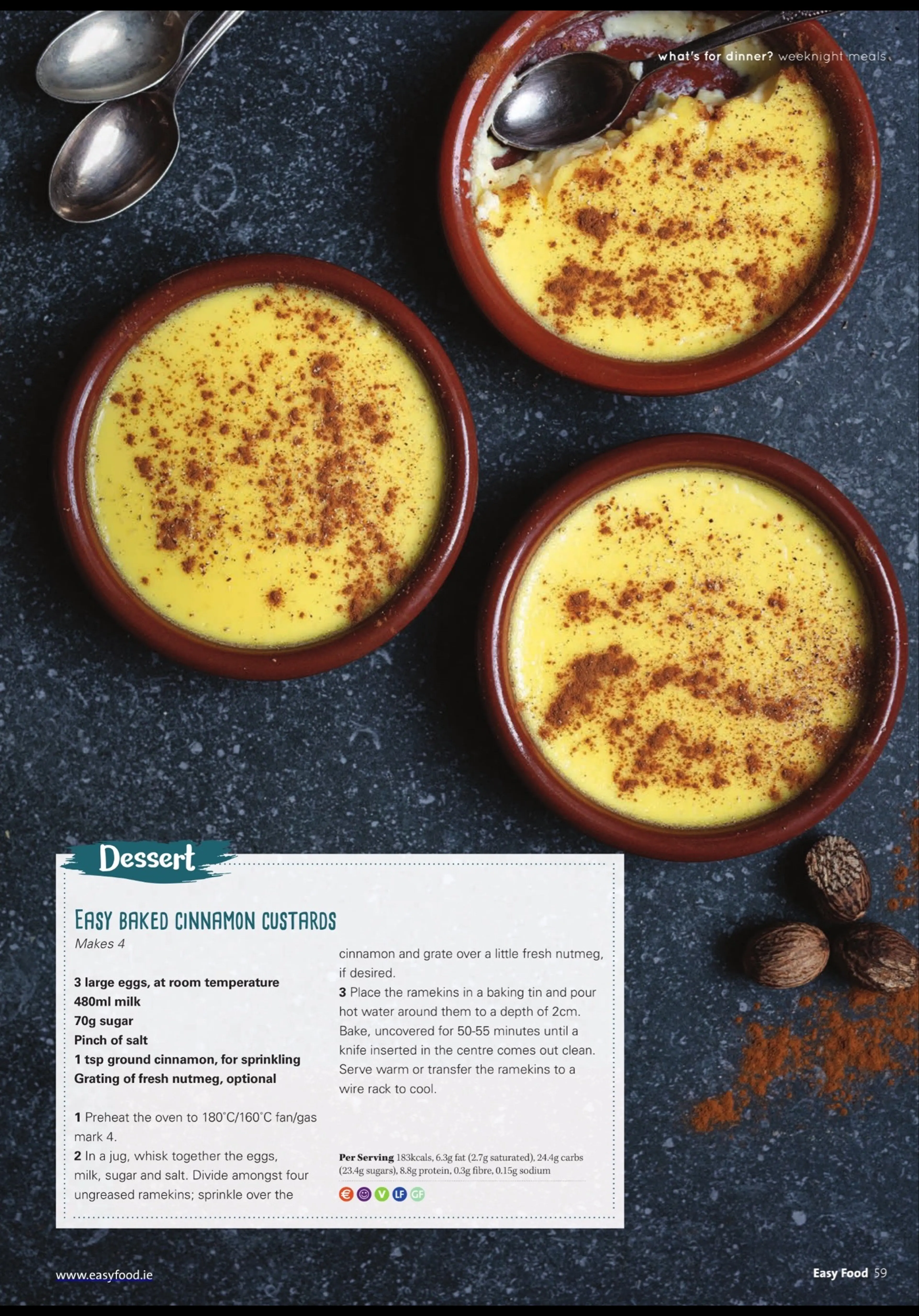 Easy BAKED CINNAMON CUSTARDS