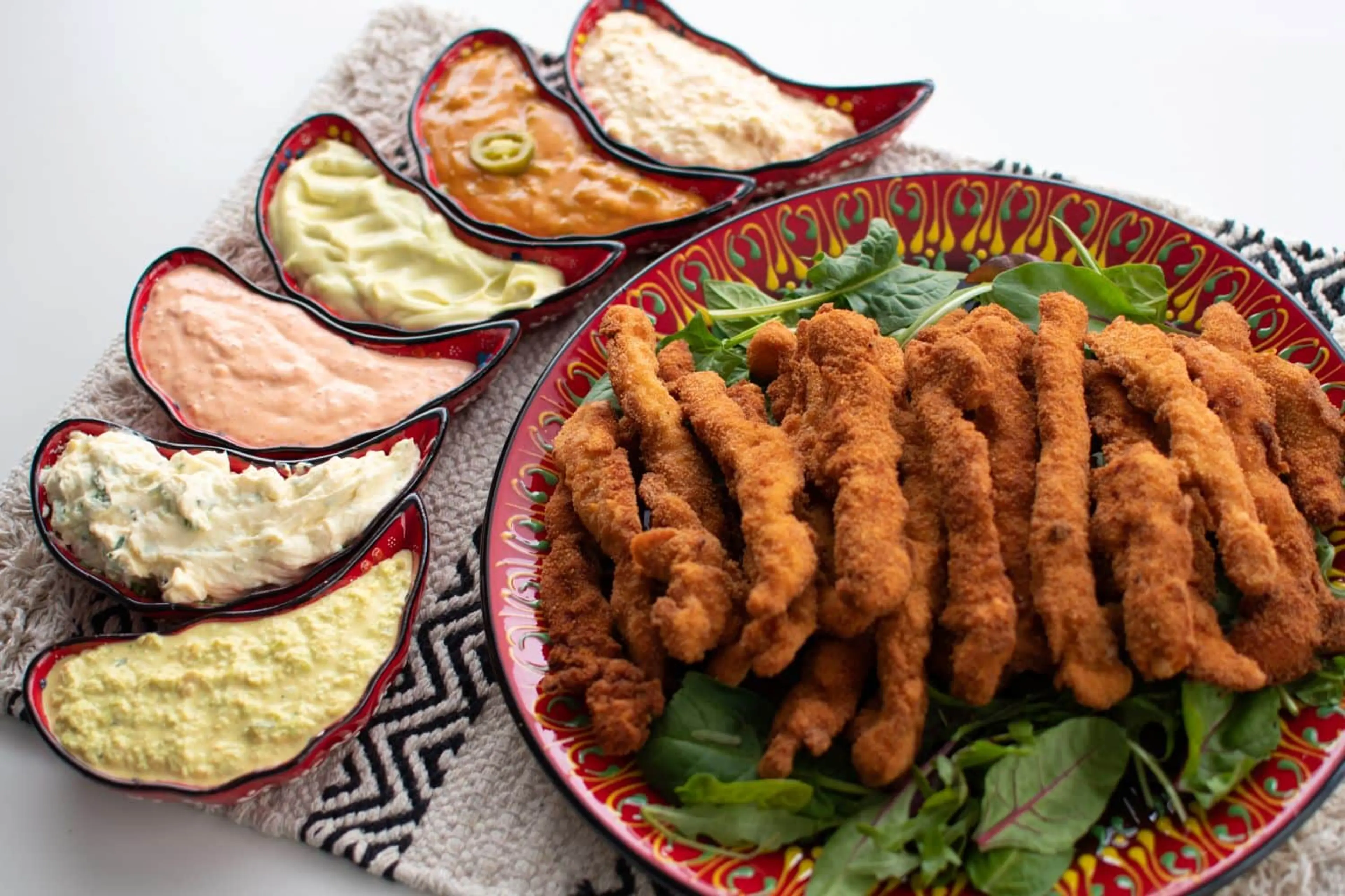 Chicken Fingers with 6 Mayo Dipping Sauces