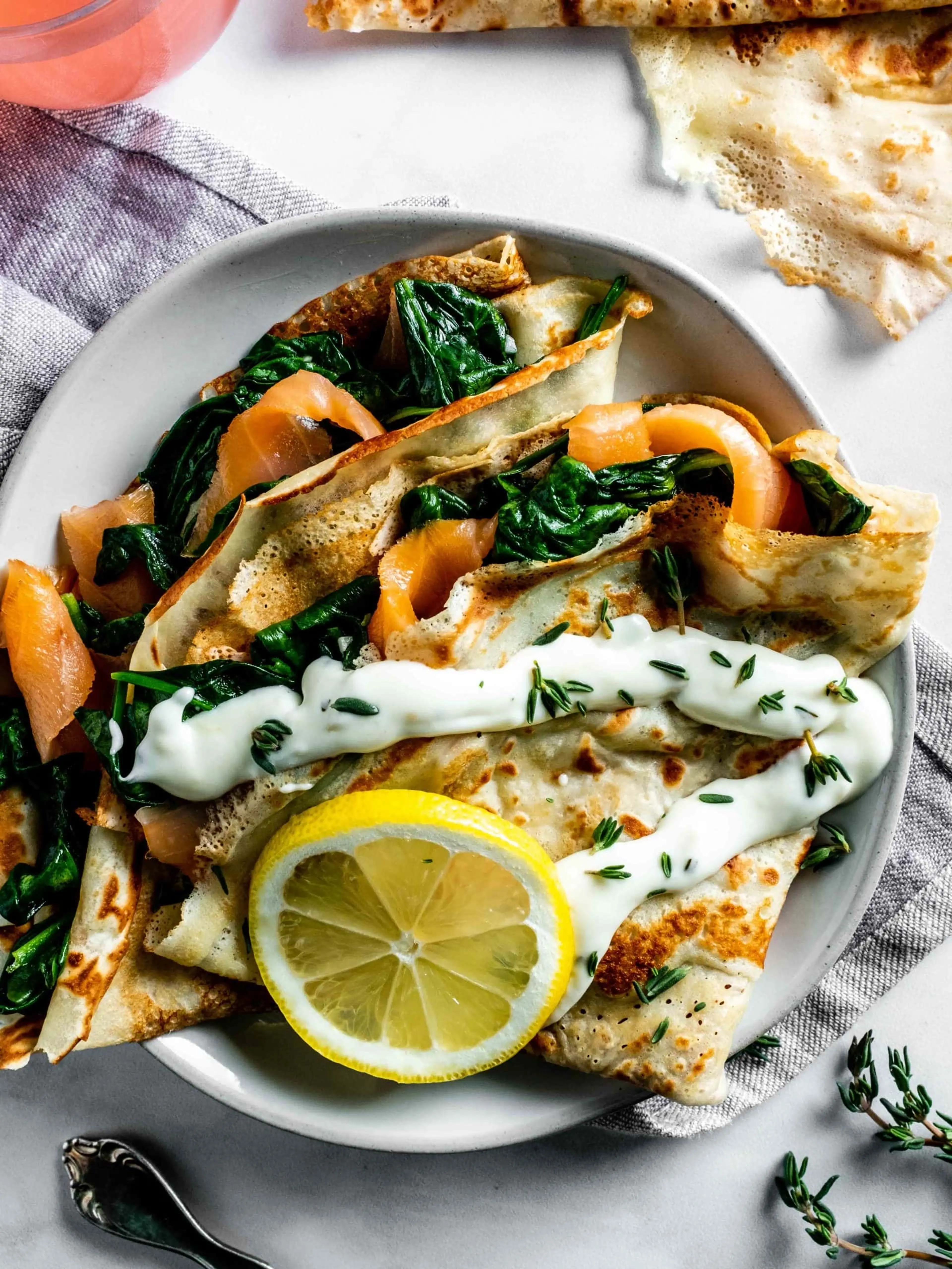 Smoked Lemon Garlic Salmon Crepes