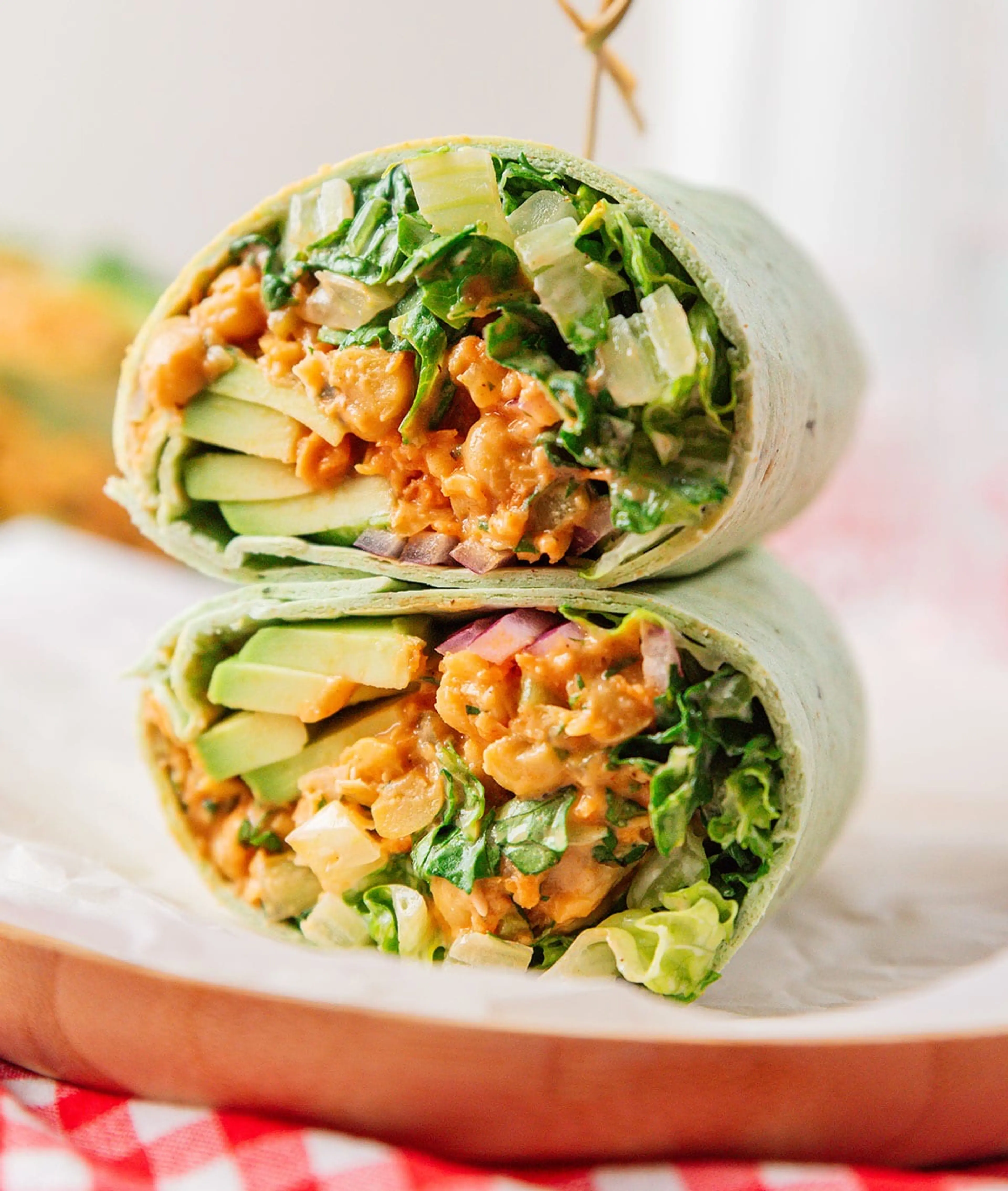 Mashed Buffalo Chickpea Wraps (High Protein)
