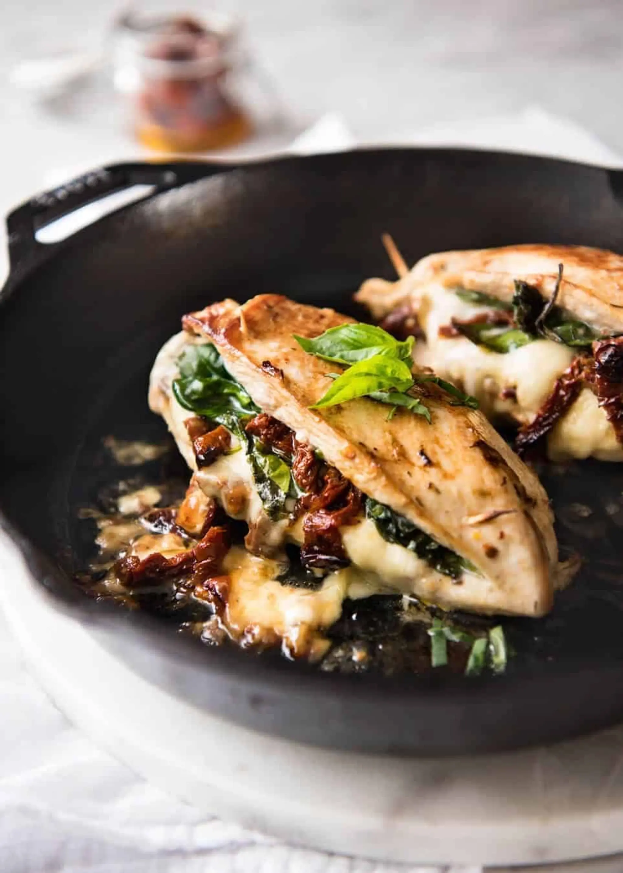 Sun Dried Tomato, Spinach & Cheese Stuffed Chicken Breast
