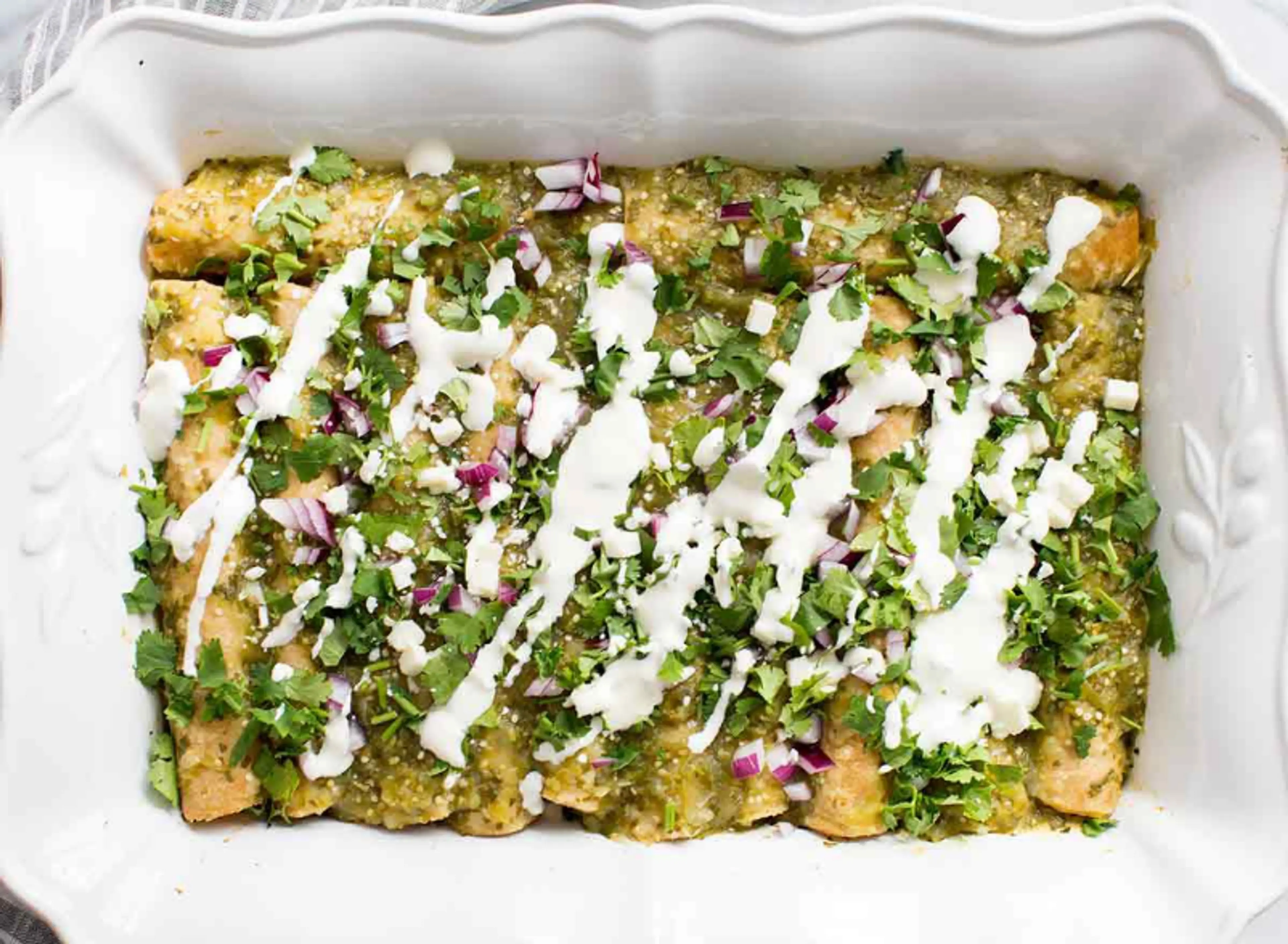 Salsa Verde Chicken Enchiladas