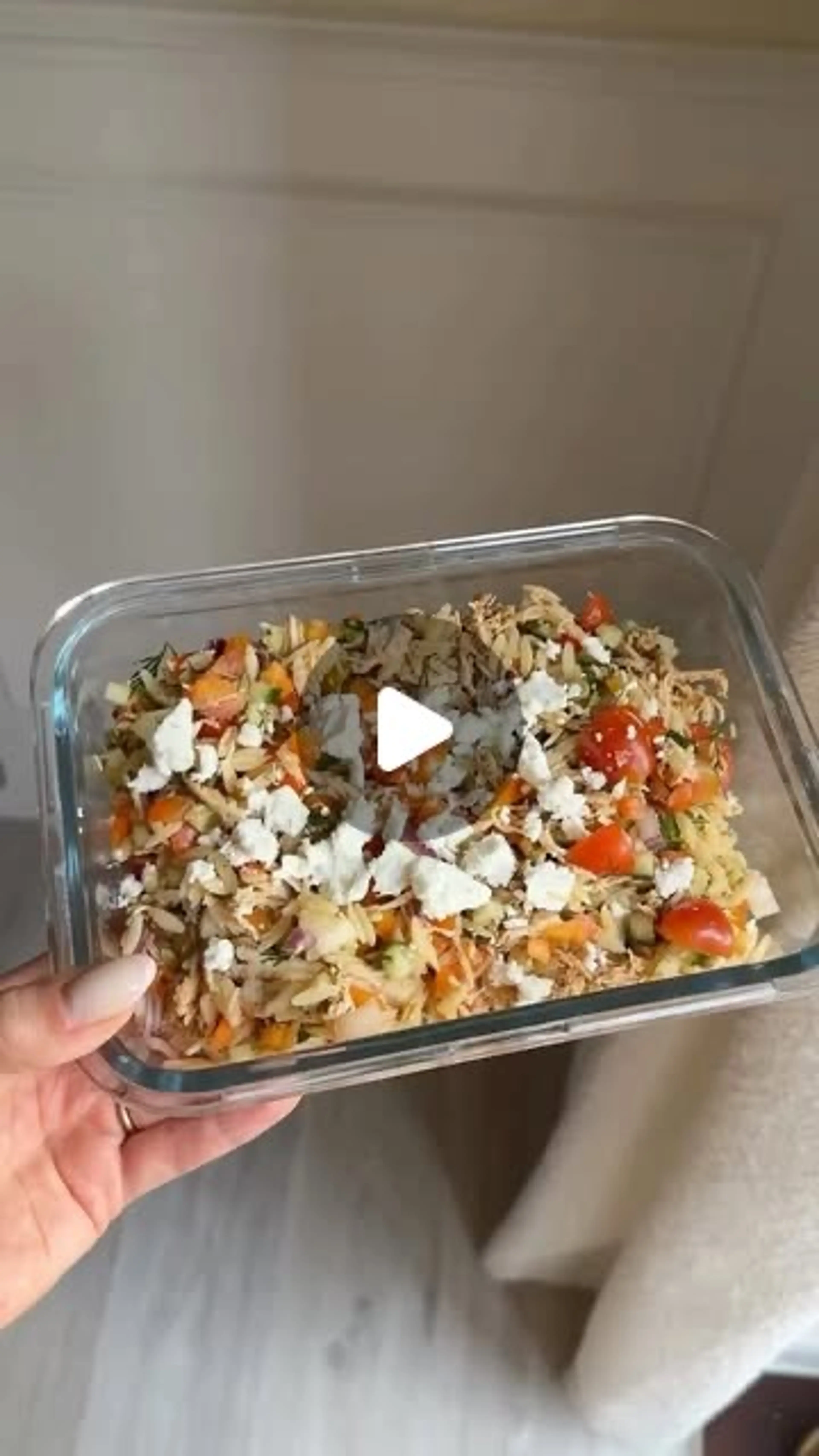 Greek Chicken Orzo Salad Bowl