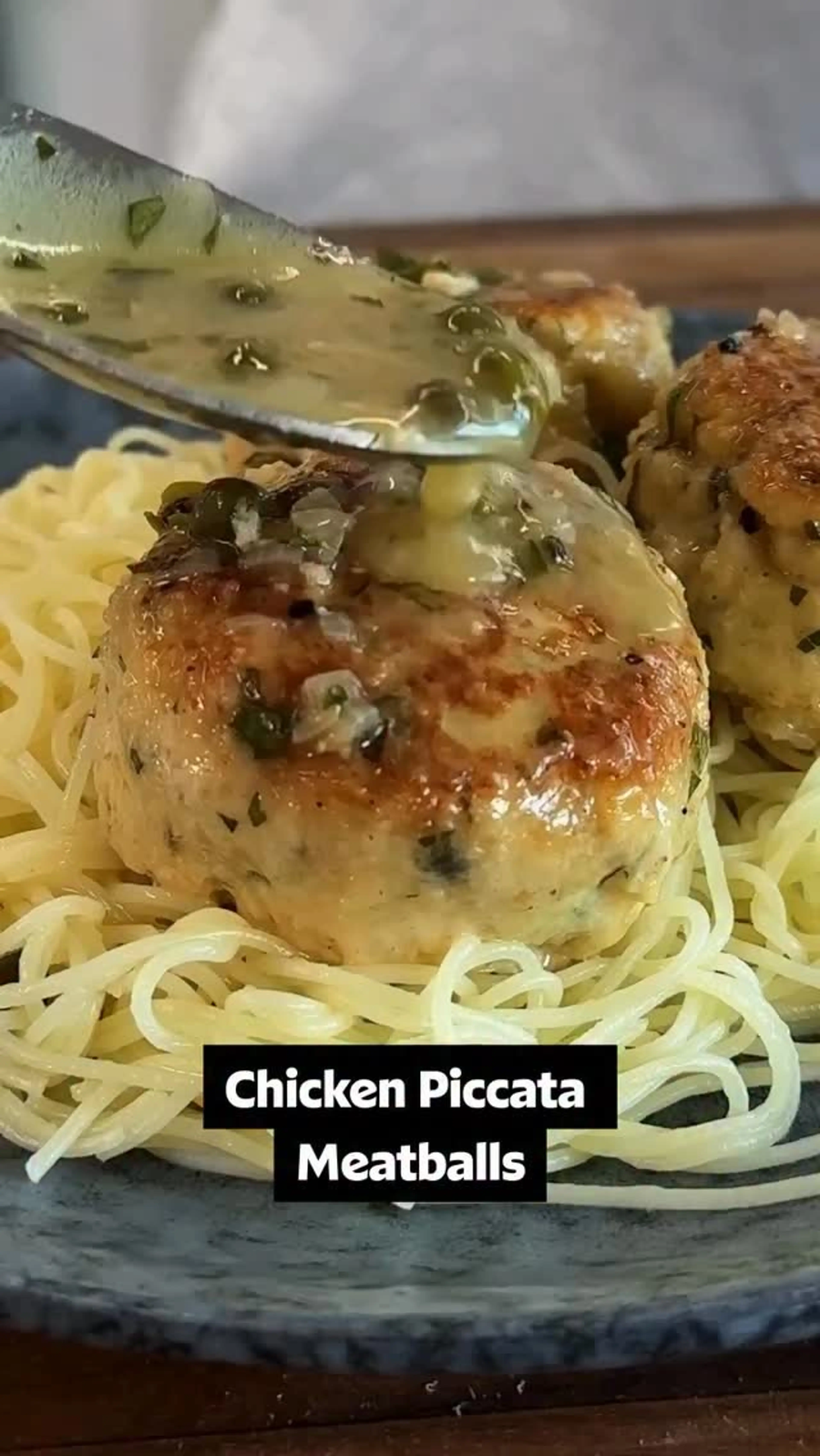 Chicken Piccata Meatballs - With Sauce