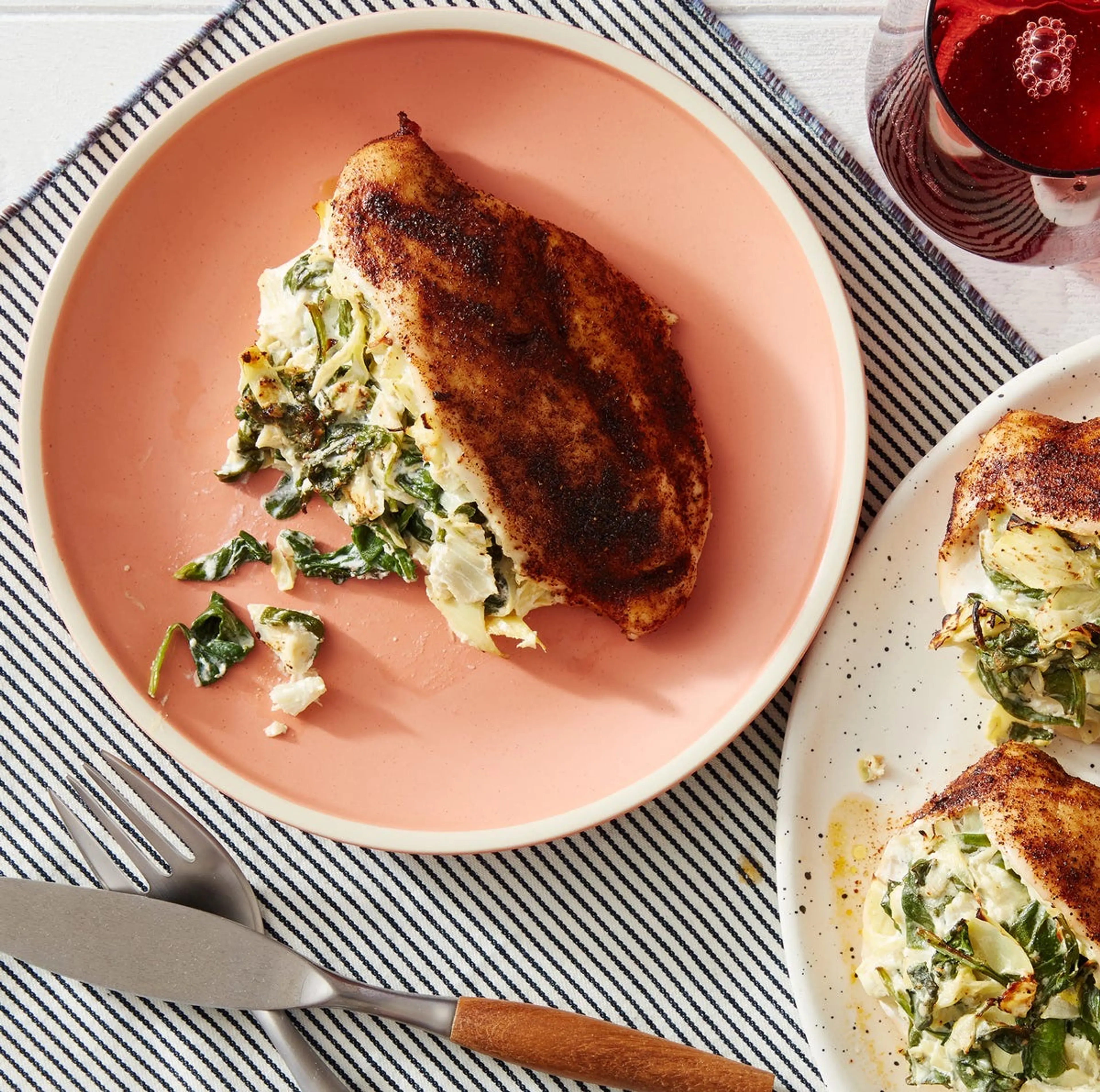 Air Fryer Spinach and Artichoke Stuffed Chicken Breast