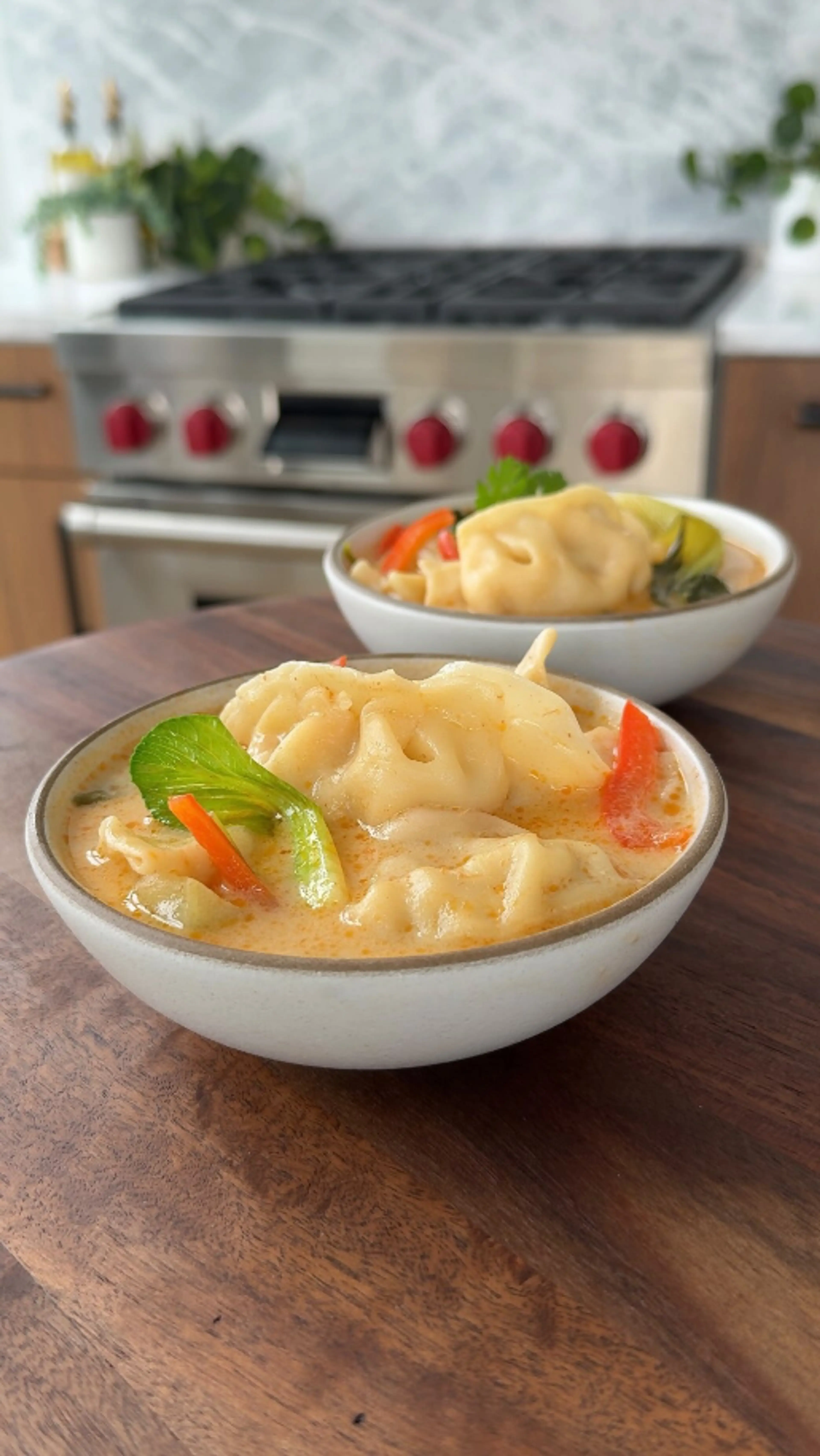 Thai Red Curry Dumpling Soup