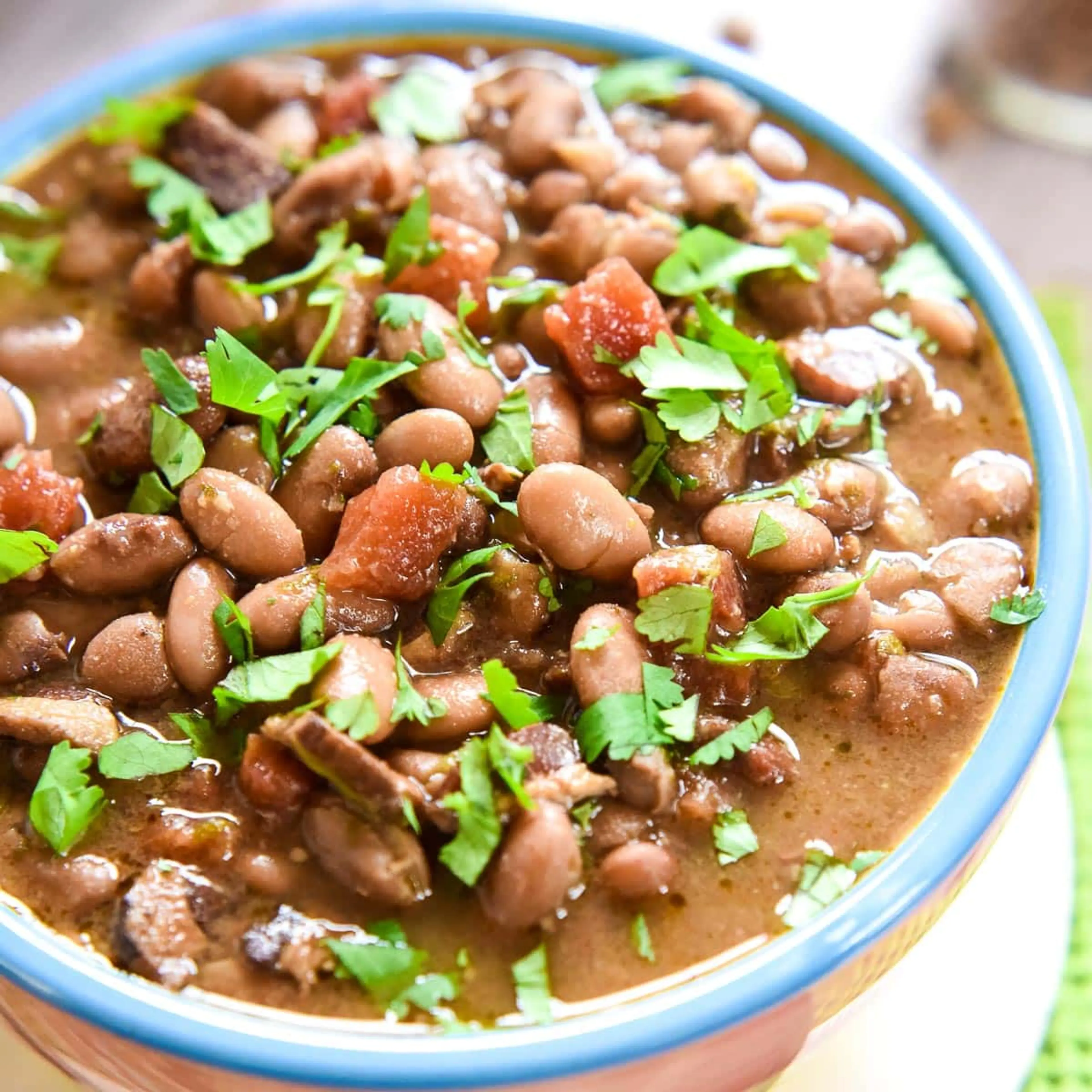 Easy + AMAZING Slow Cooker Charro Beans