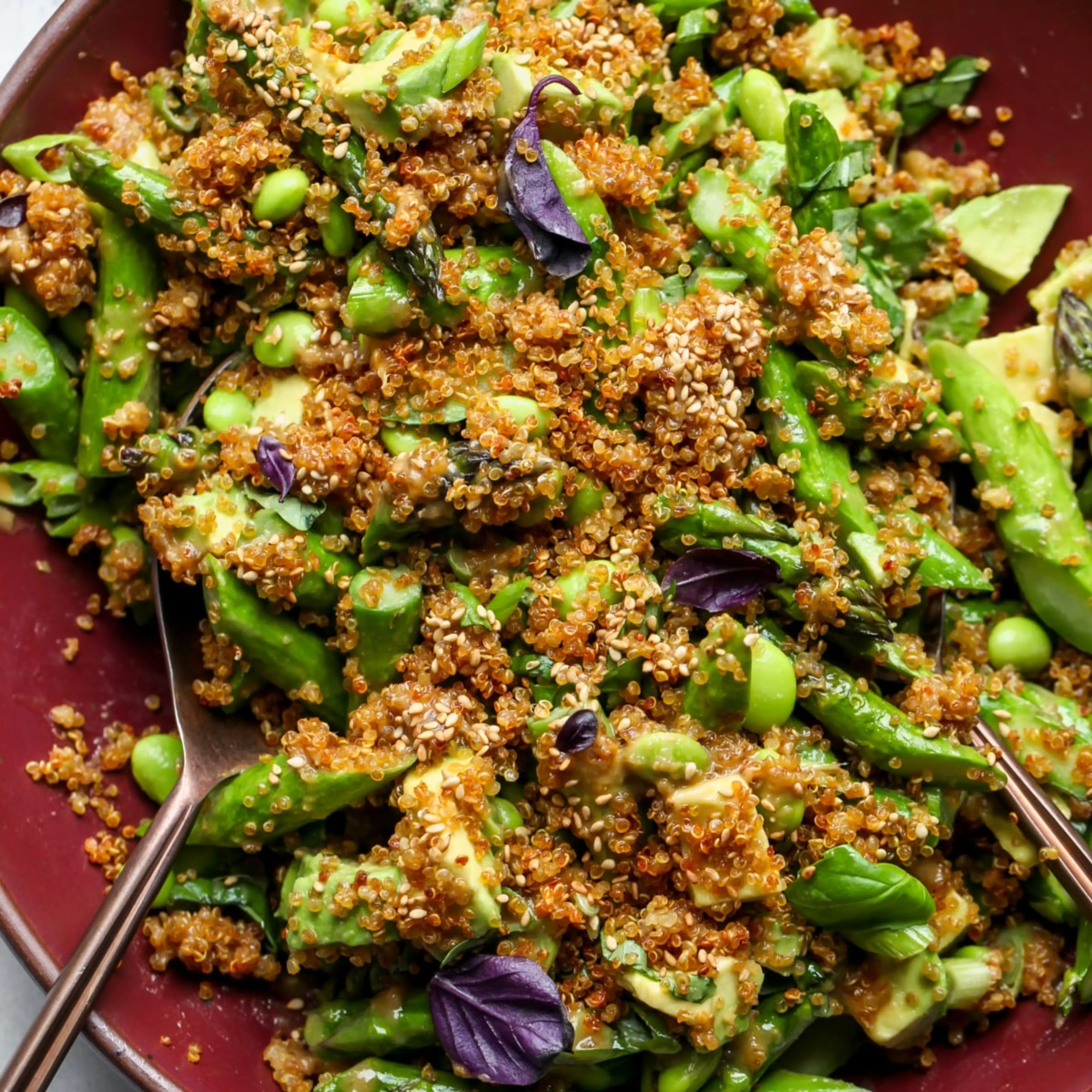 Crispy Quinoa and Roasted Asparagus Salad