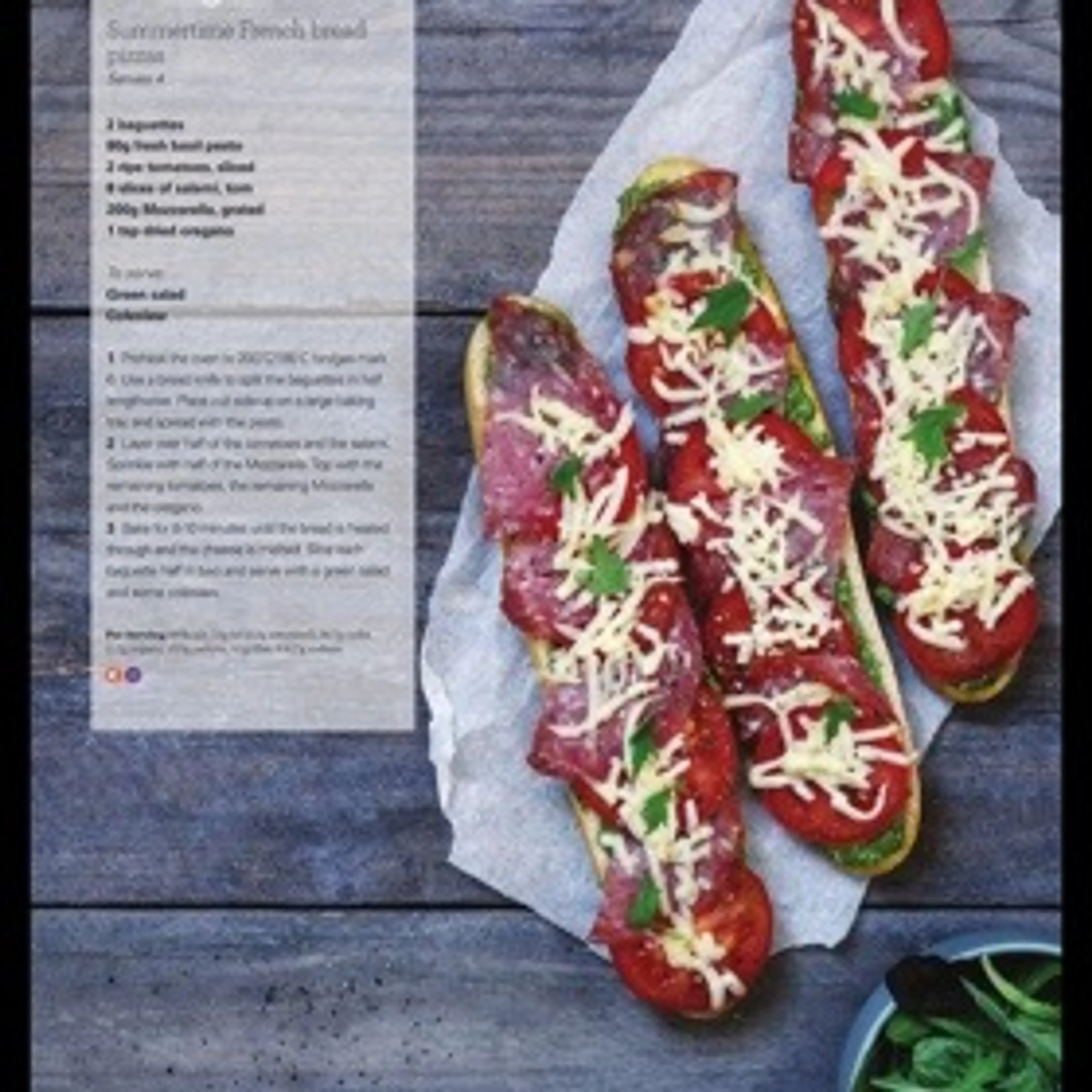 Summertime French bread pizzas