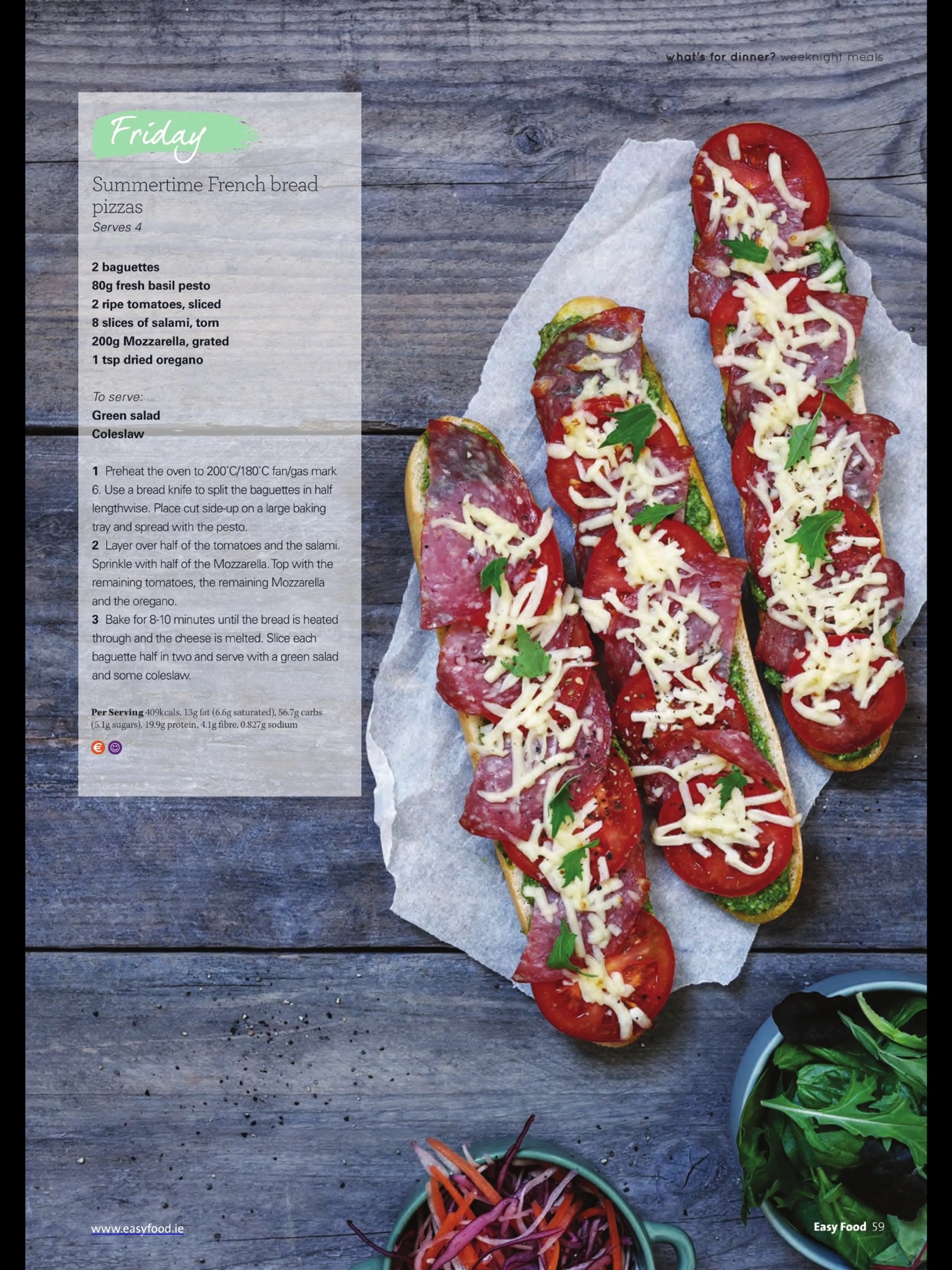 Summertime French bread pizzas