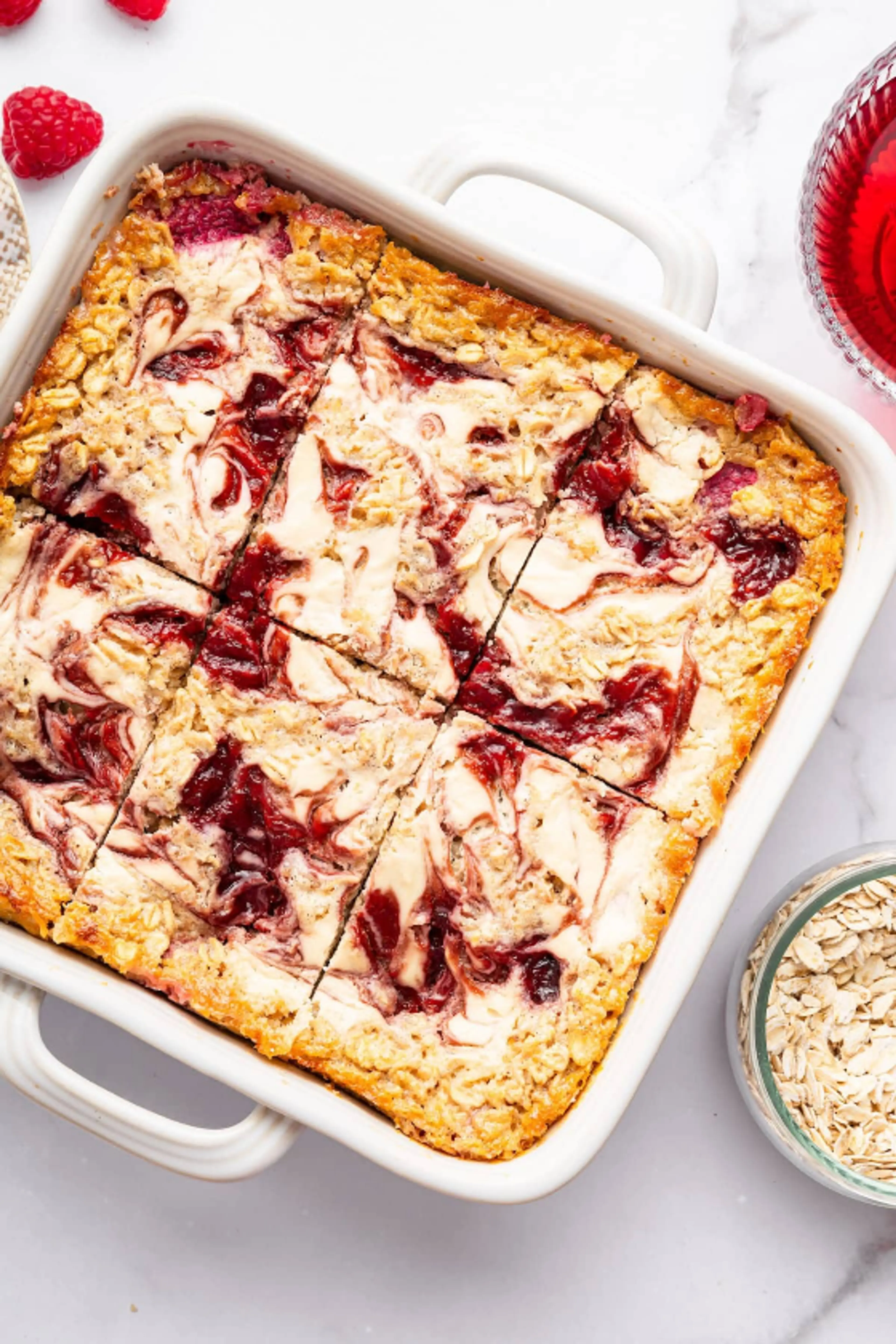 Raspberry Cottage Cheese Baked Oatmeal