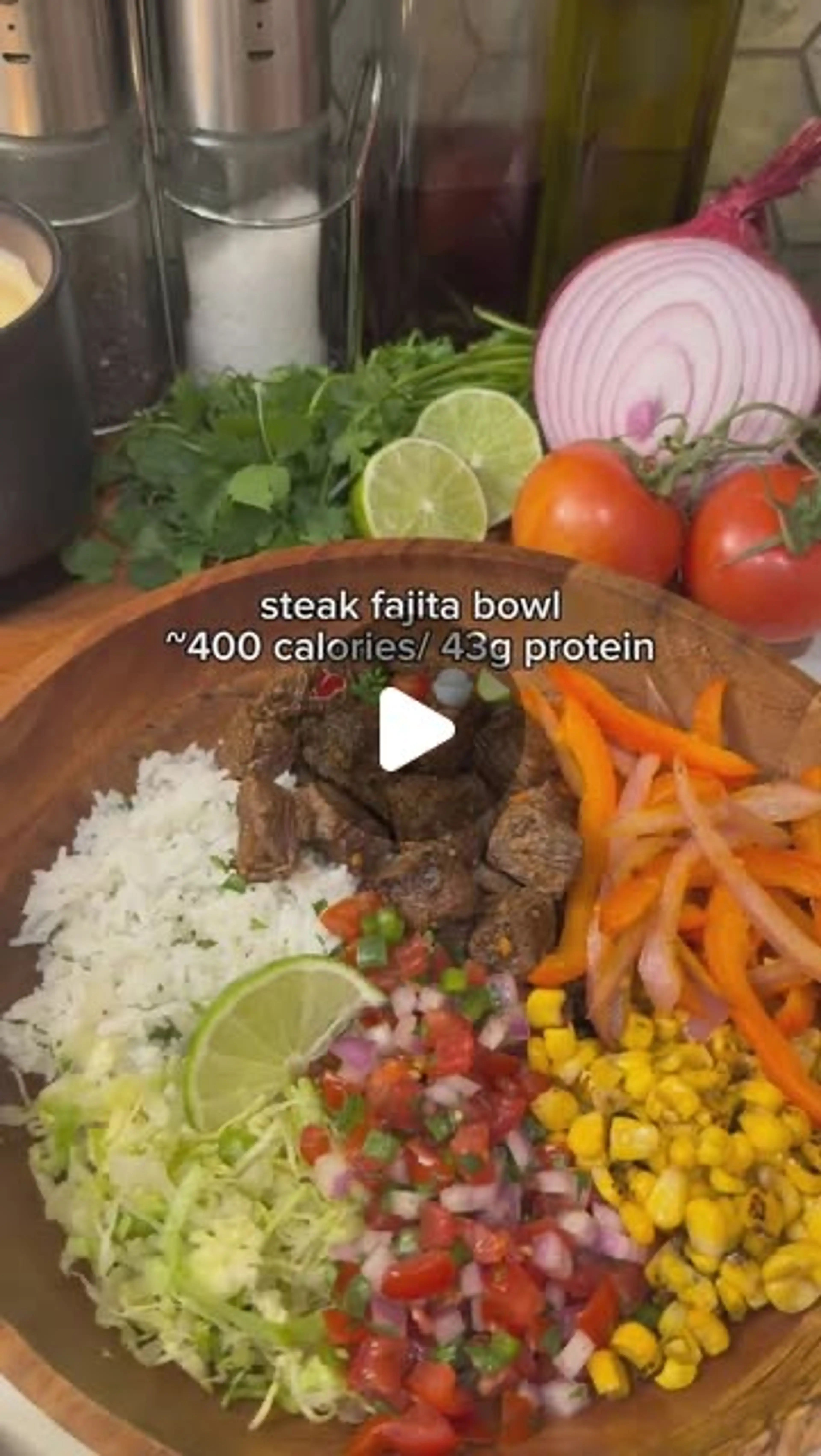 High Protein Steak Fajita Bowl