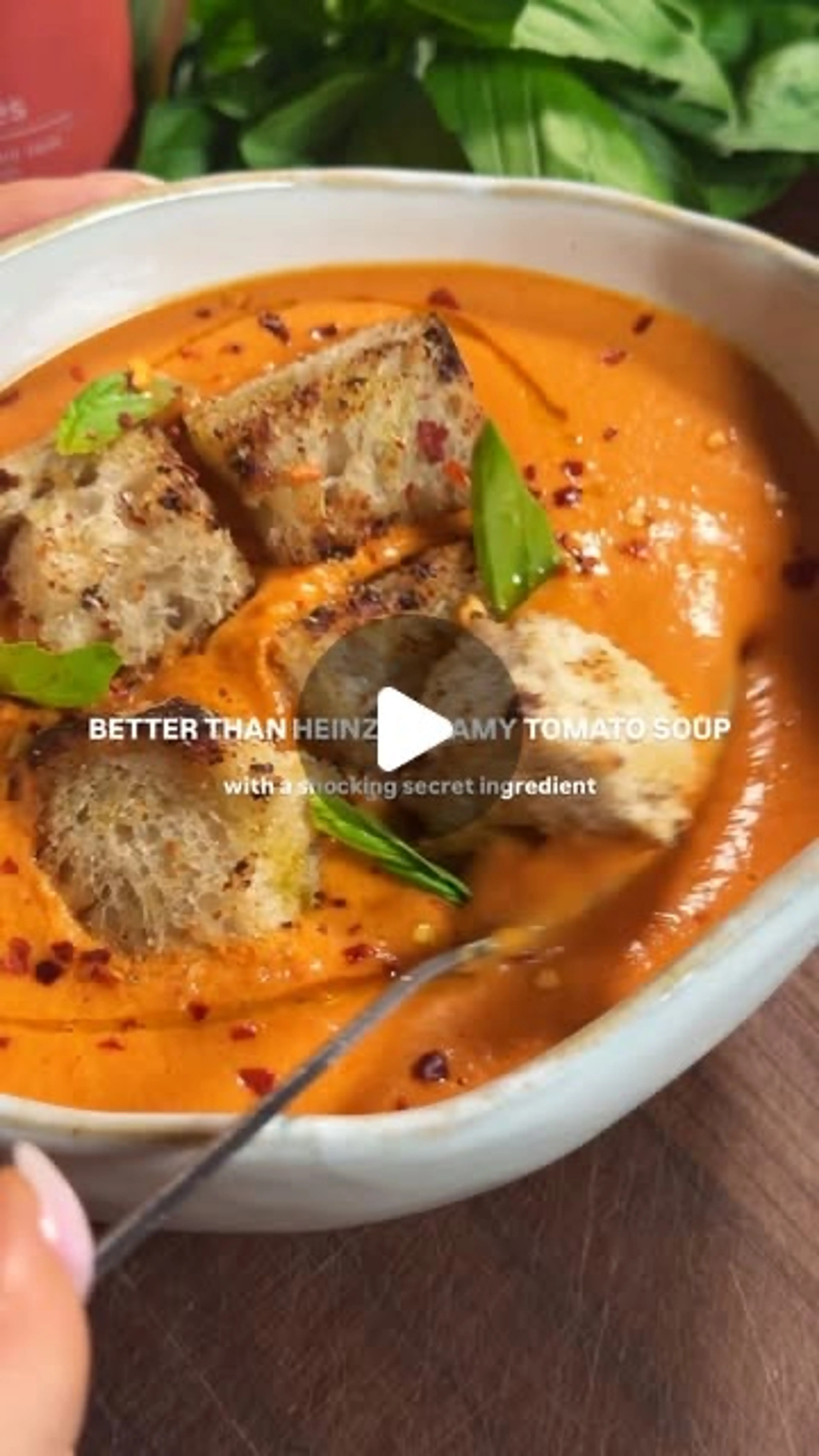 Creamy Cottage Cheese Roasted Tomato Soup with Parmesan-hone