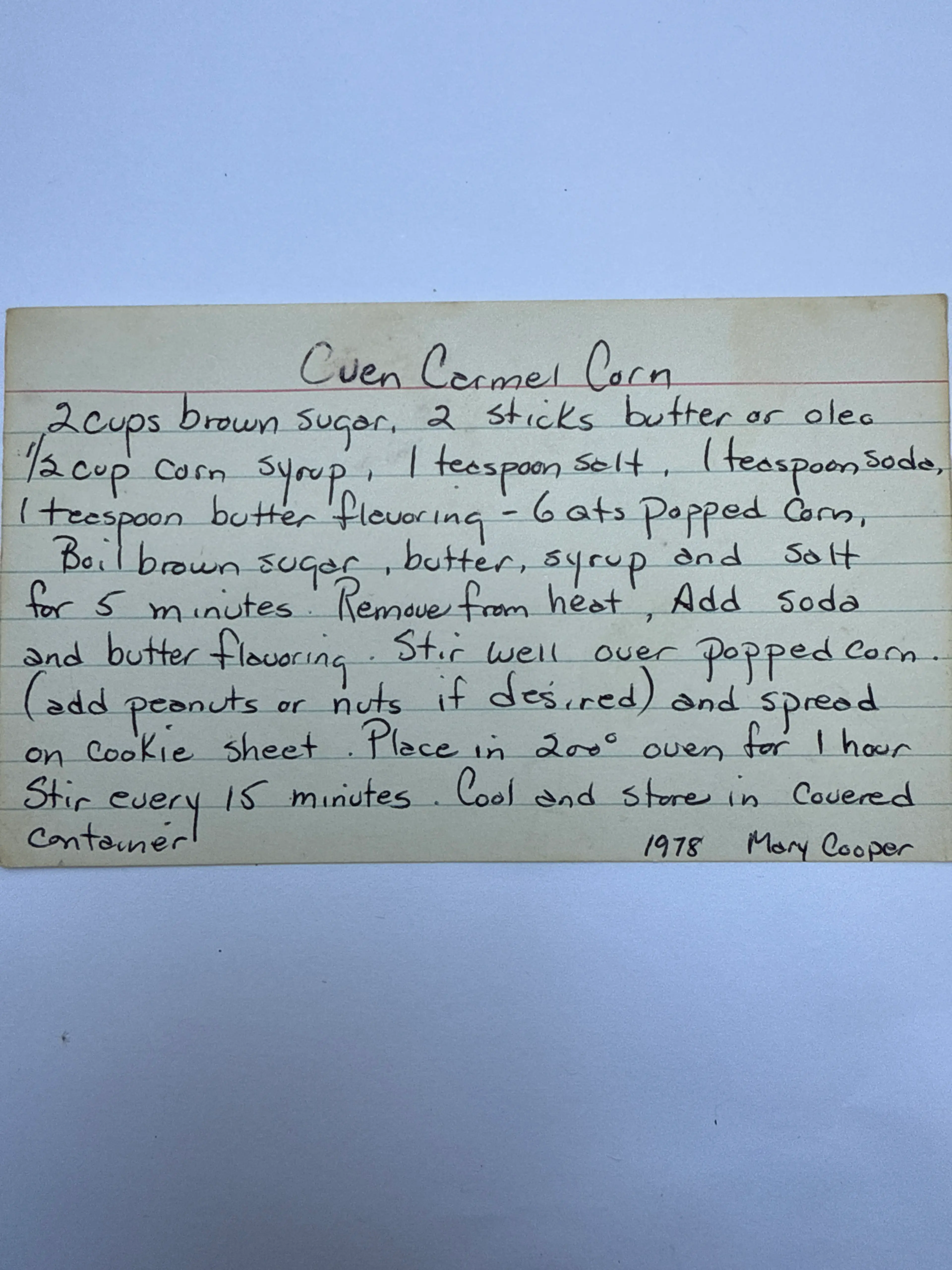 Oven Carmel Corn-Mary Cooper 1978