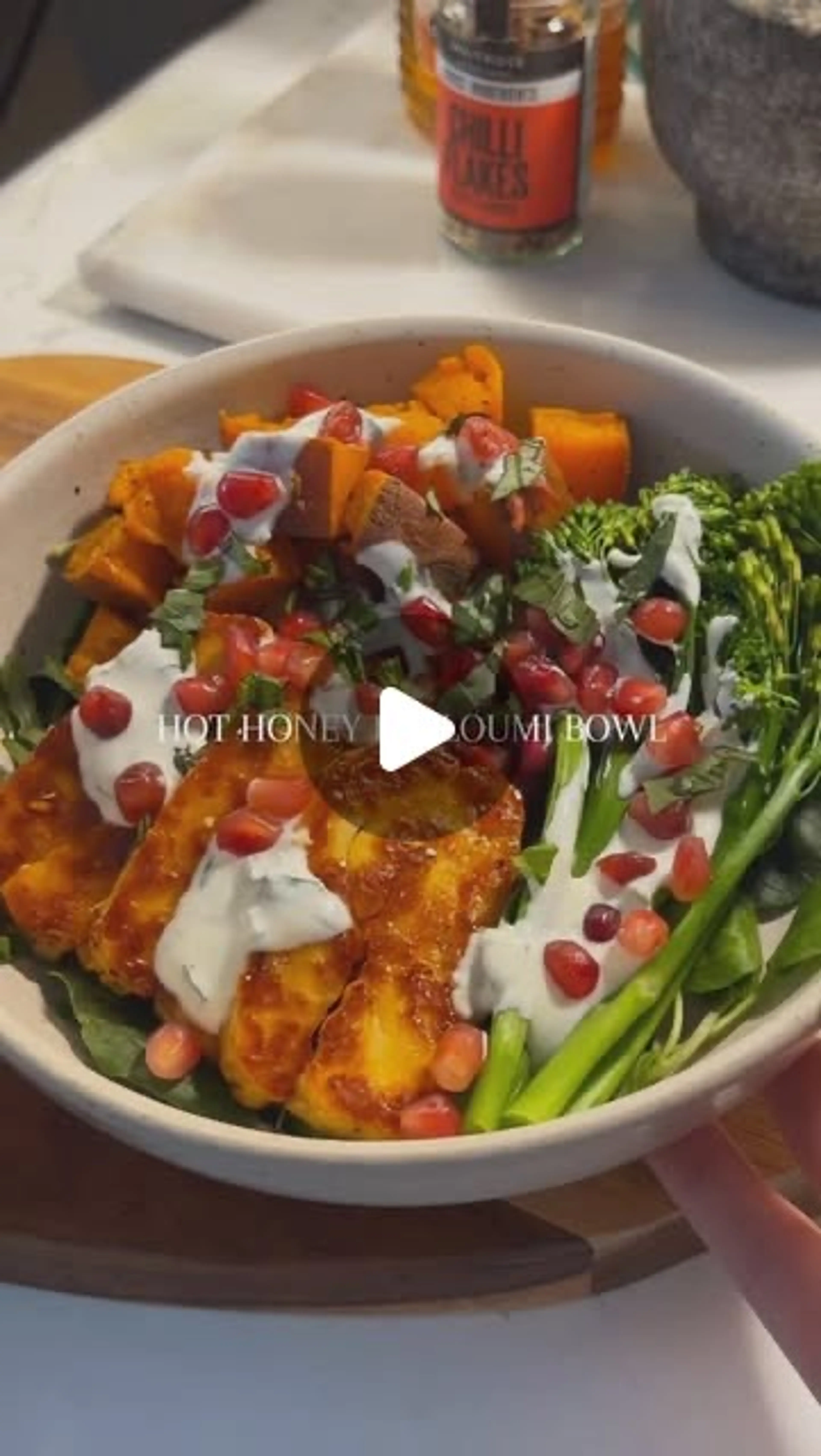 Hot Honey Halloumi Bowl