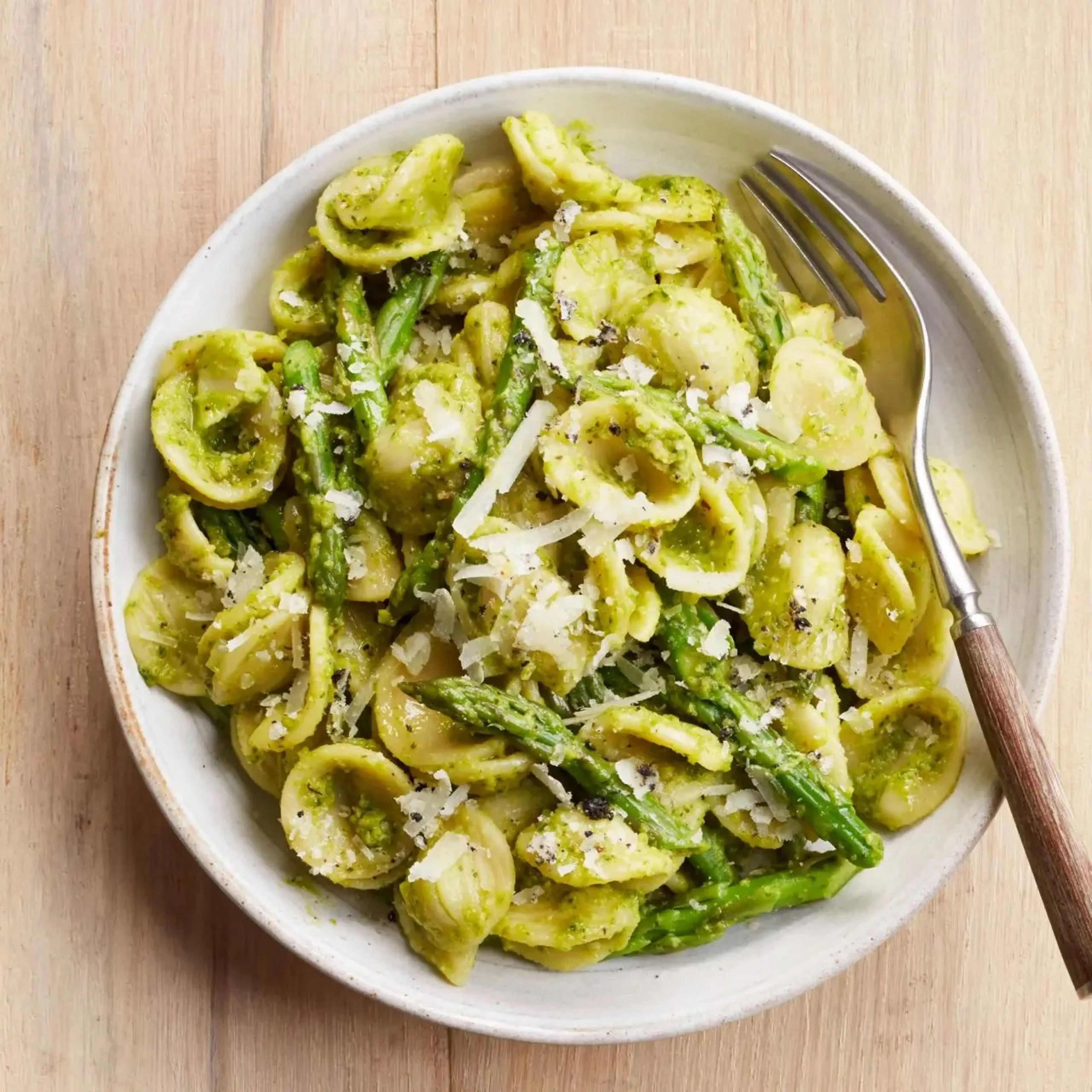 Orecchiette with Truffle-Asparagus Pesto