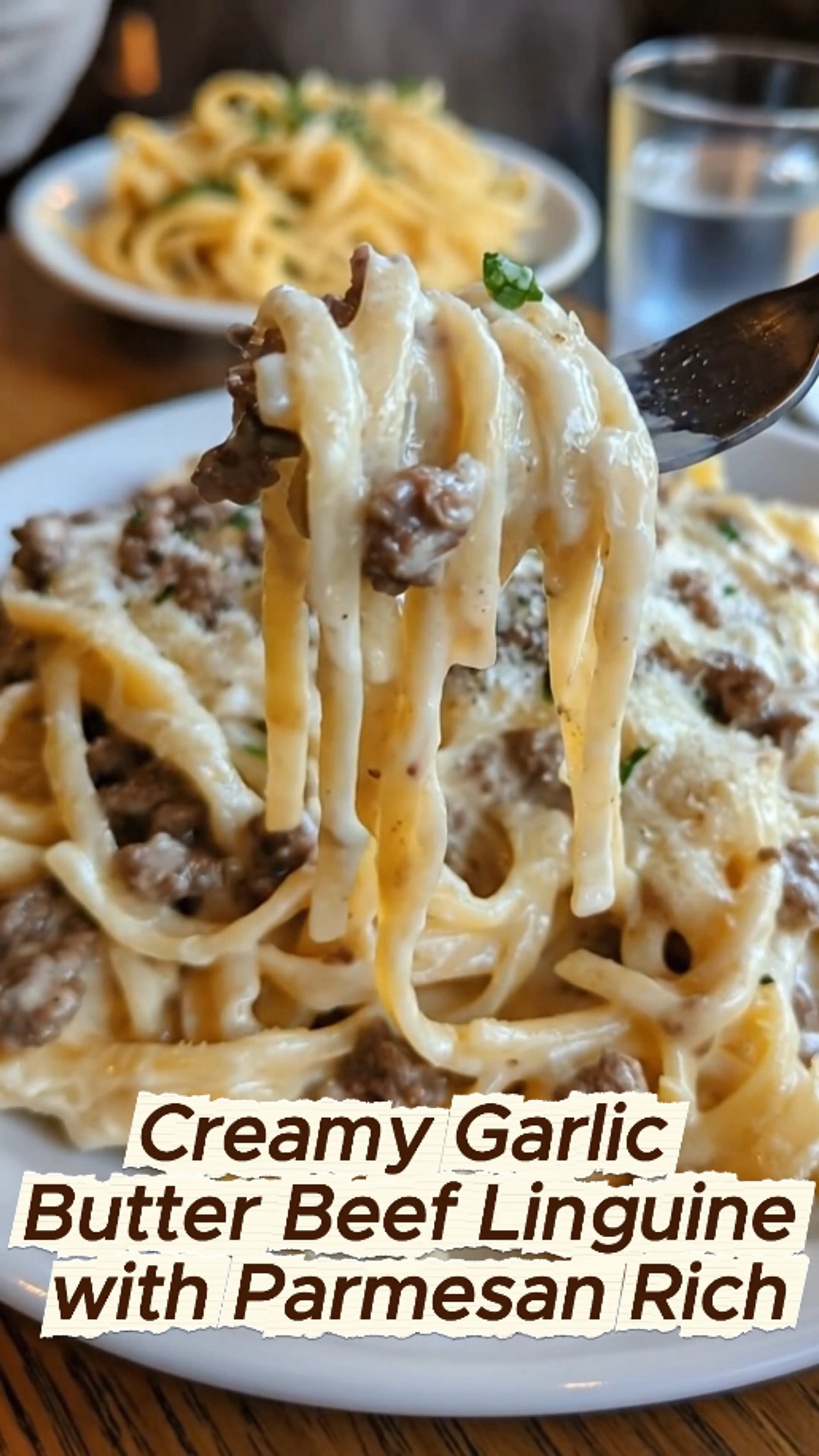 Creamy Garlic Butter Beef Linguine with Parmesan Rich
