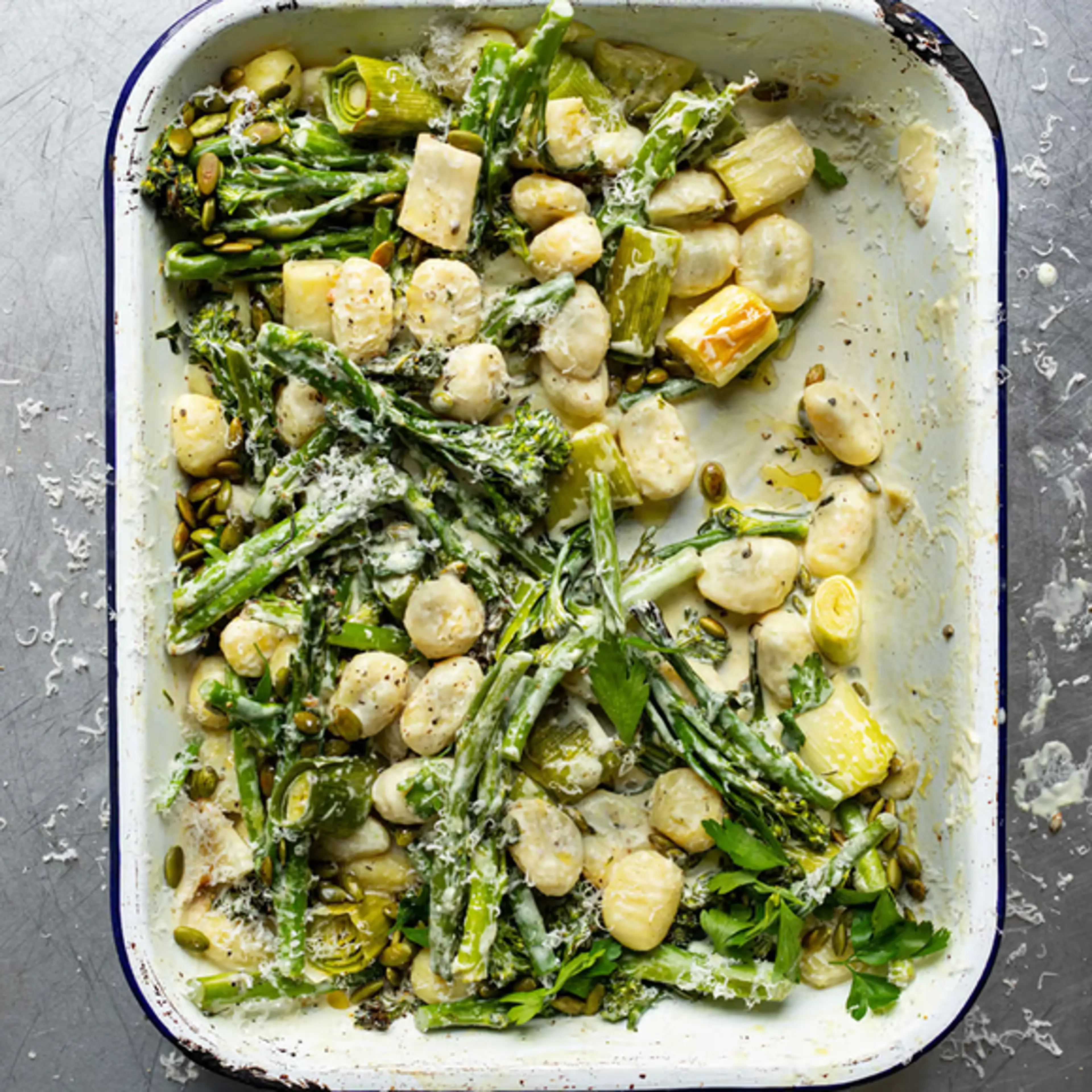 Leek-y Gnocchi Traybake