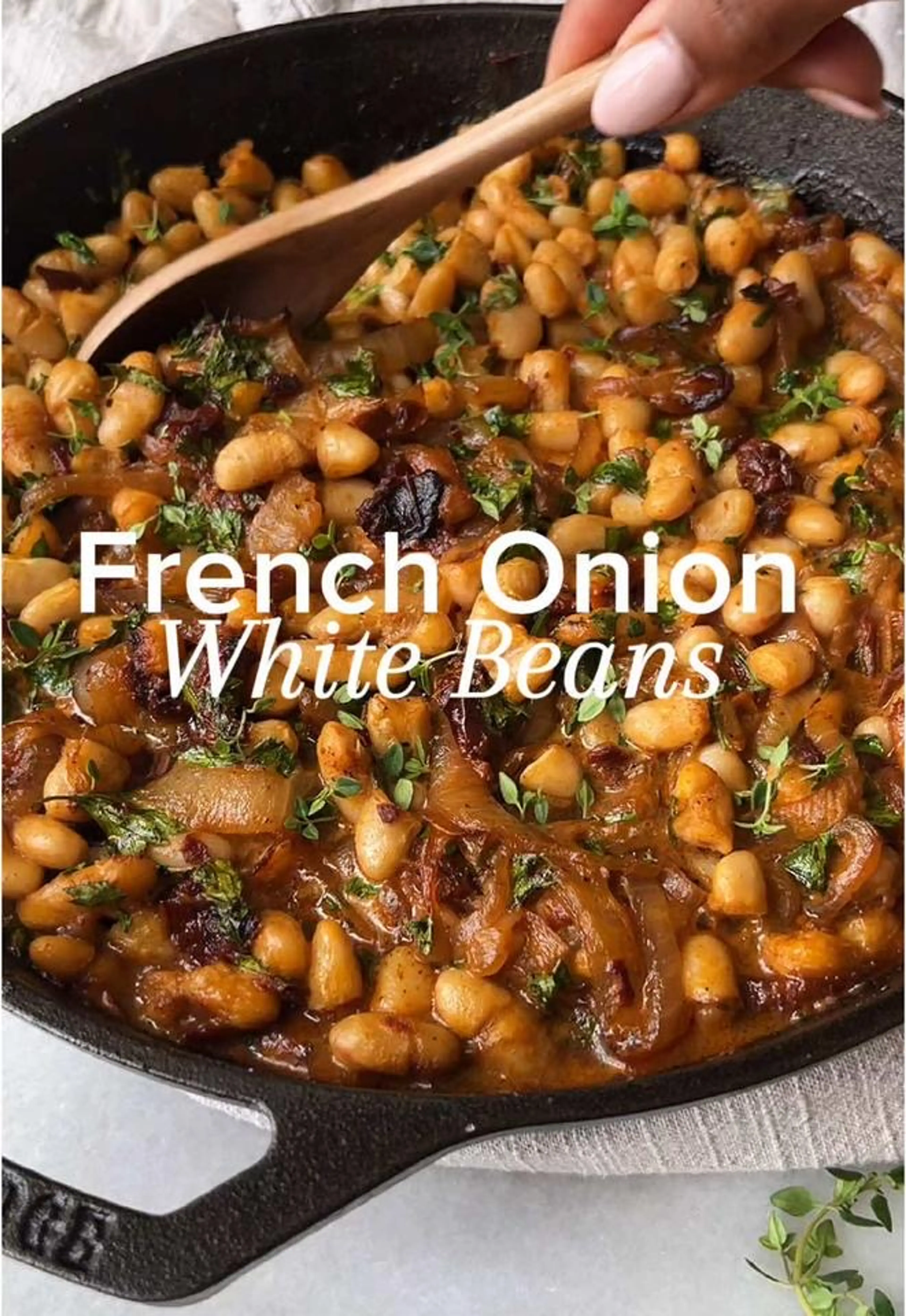 Creamy French Onion White Beans