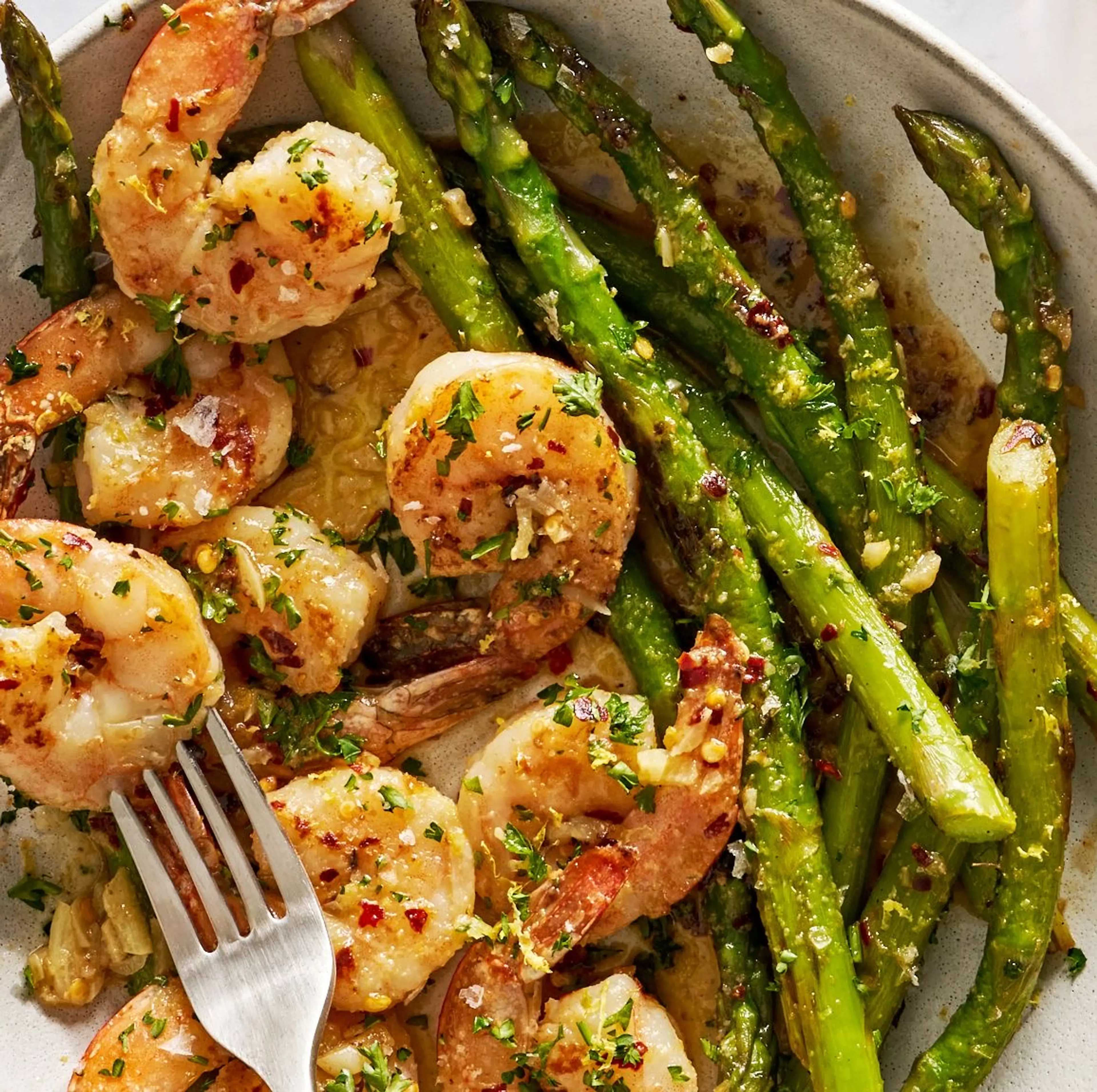 Garlic Butter Shrimp & Asparagus
