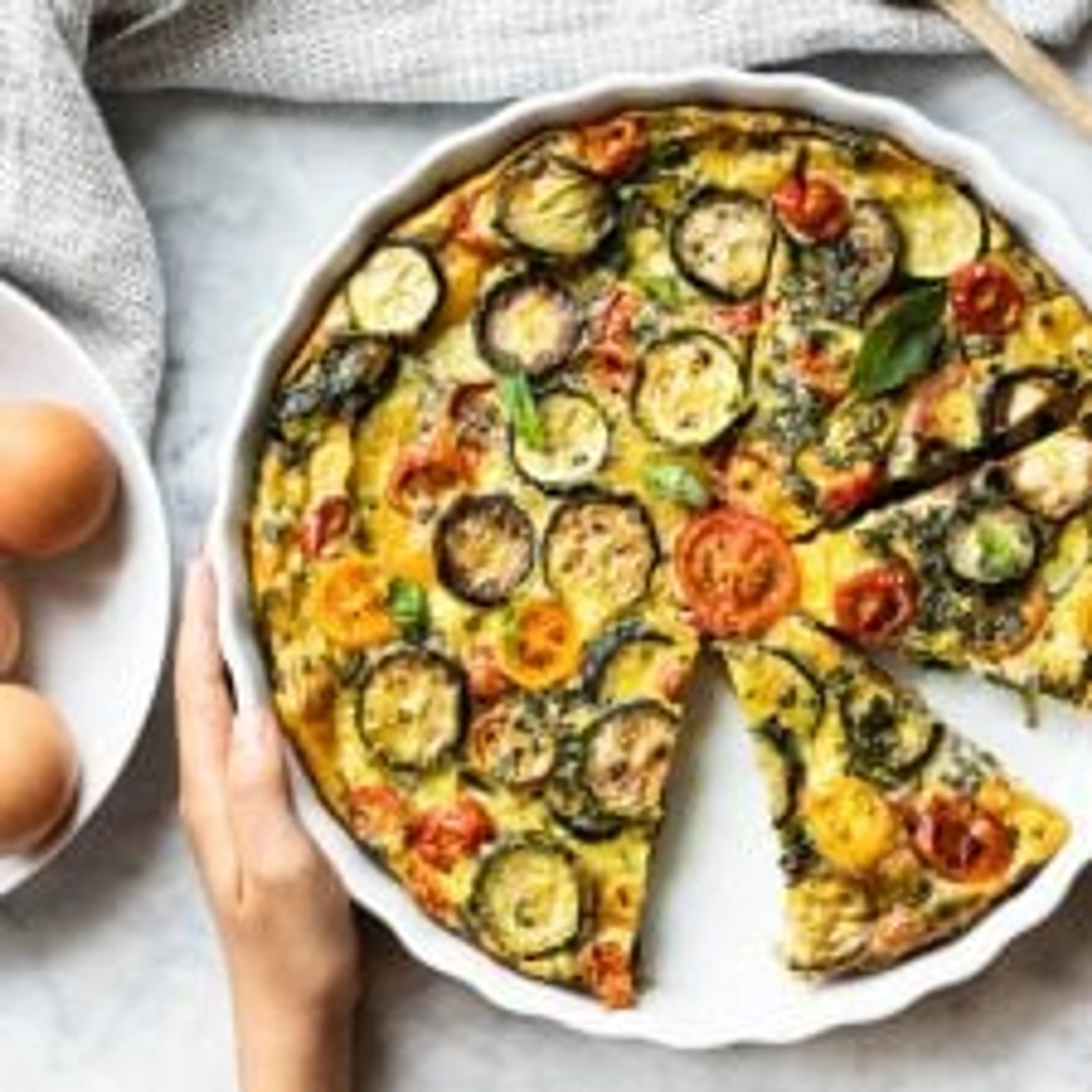 Crustless Garden Vegetable Quiche (gluten free + dairy free)