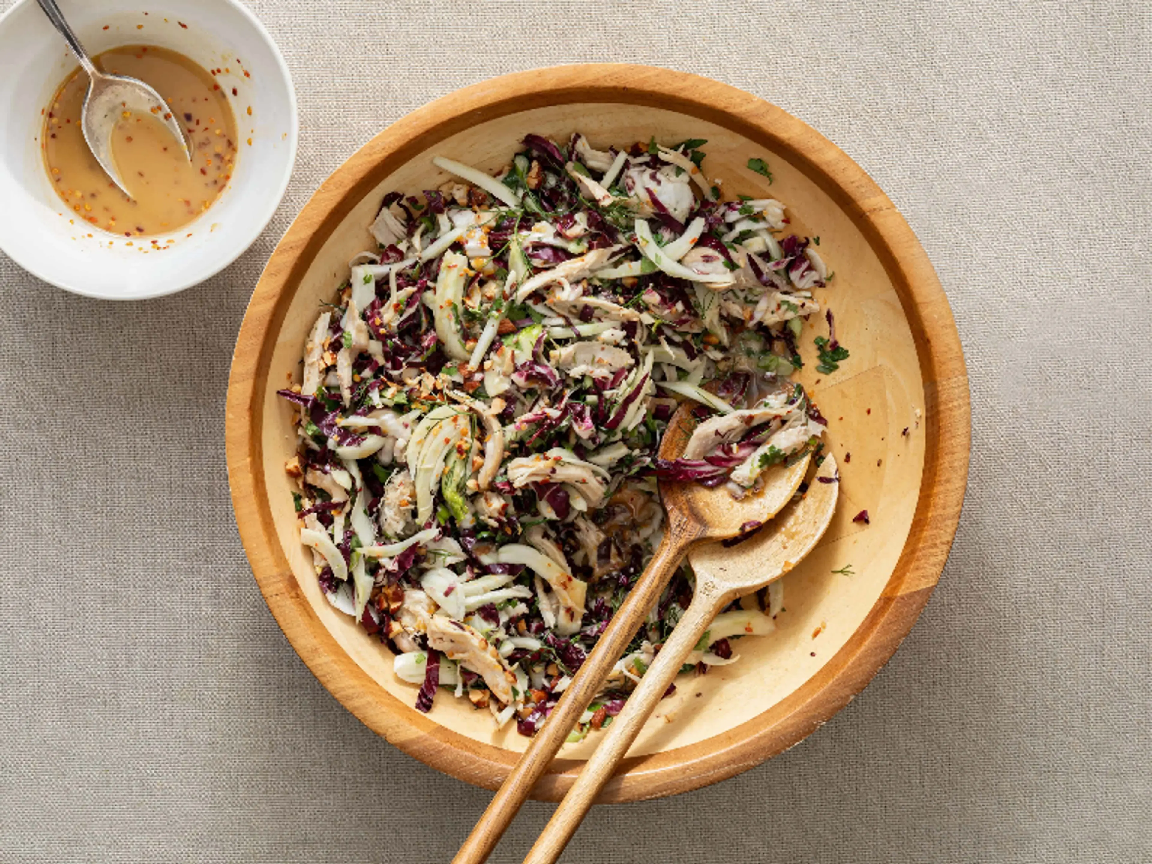 Chicken and Radicchio Salad with Honey-Tahini Dressing