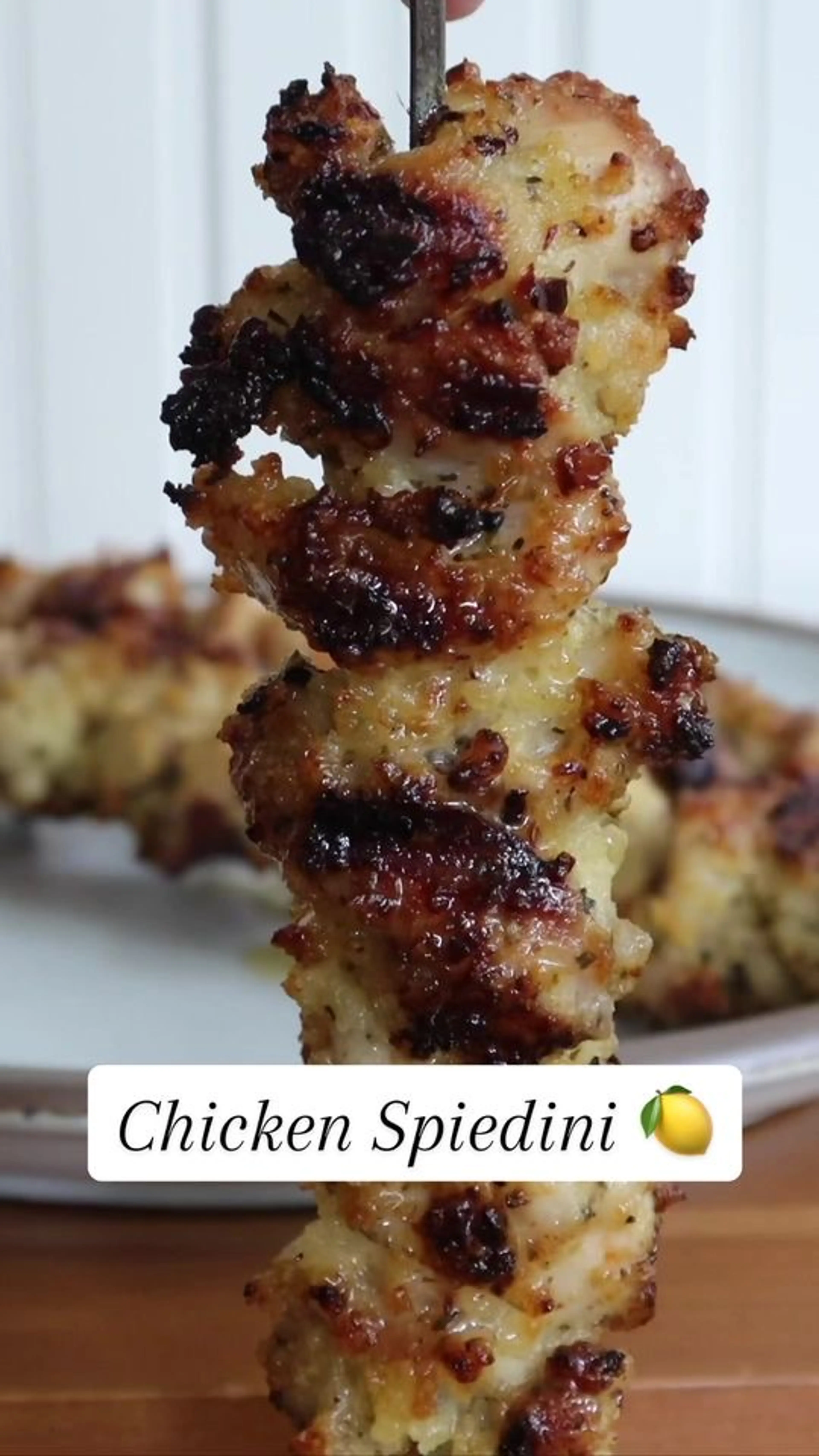Garlic Parmesan Chicken Skewers Topped with Lemon Butter