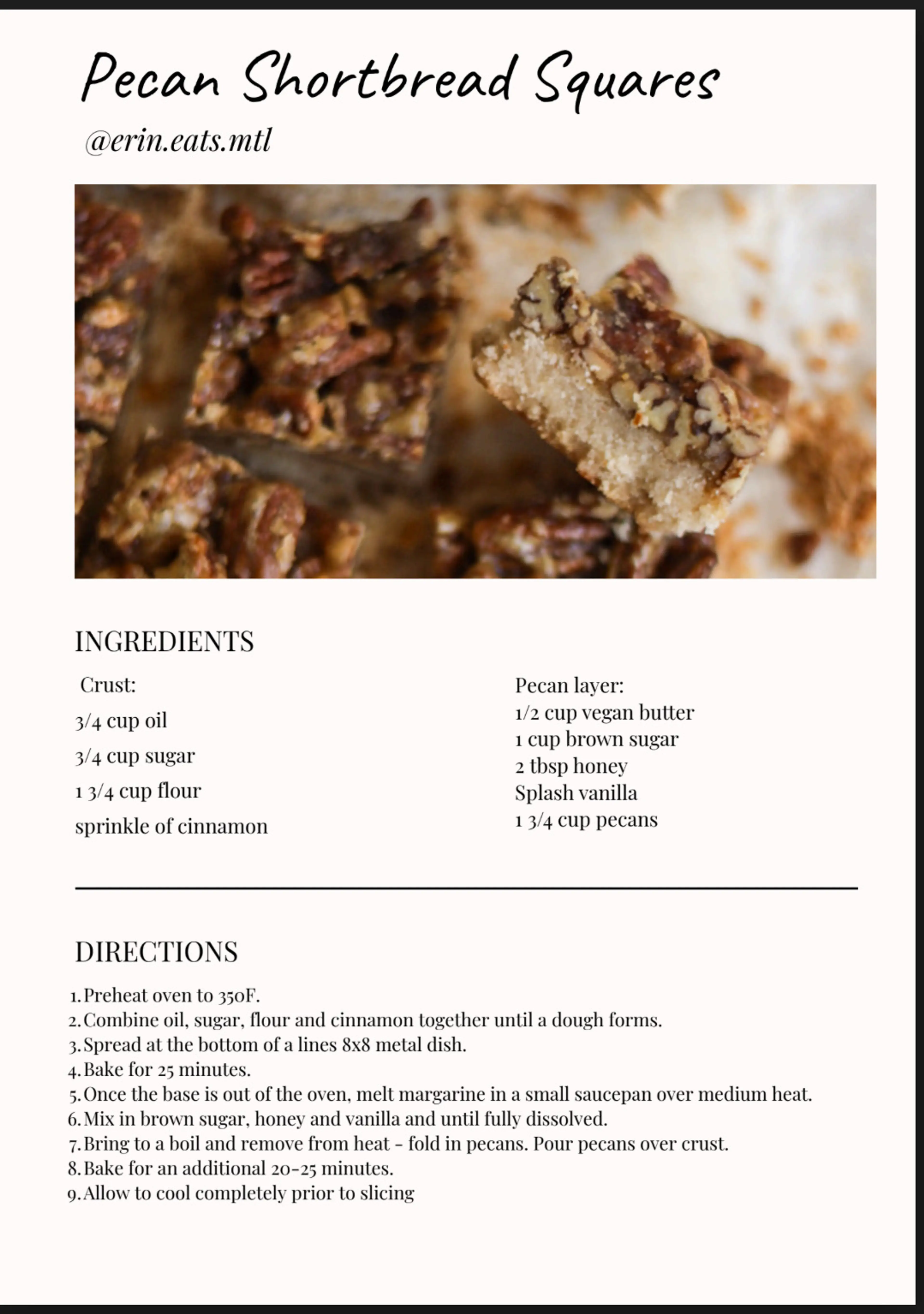 Pecan Shortbread Squares