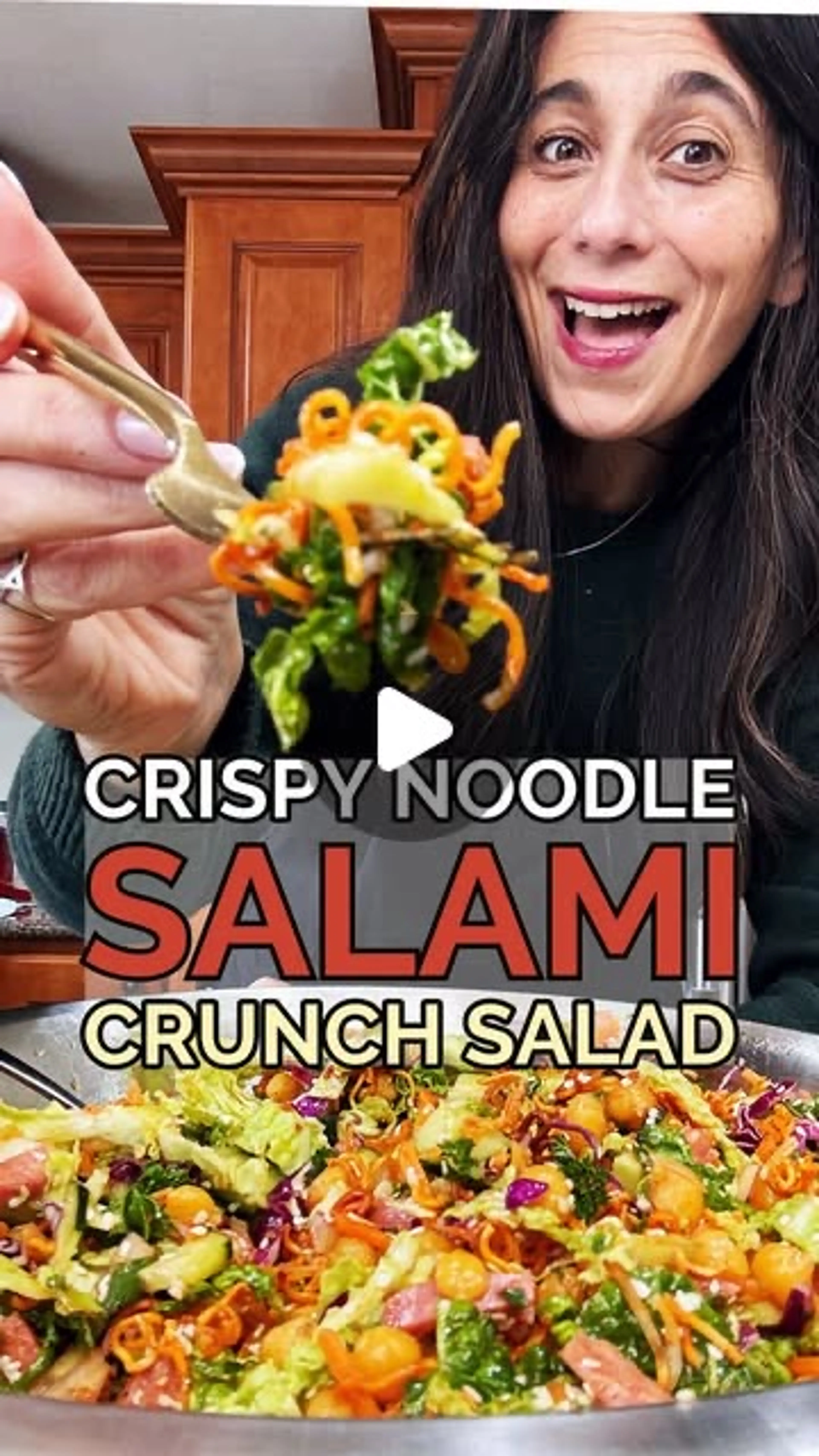 Crispy Noodle Salami Crunch Salad