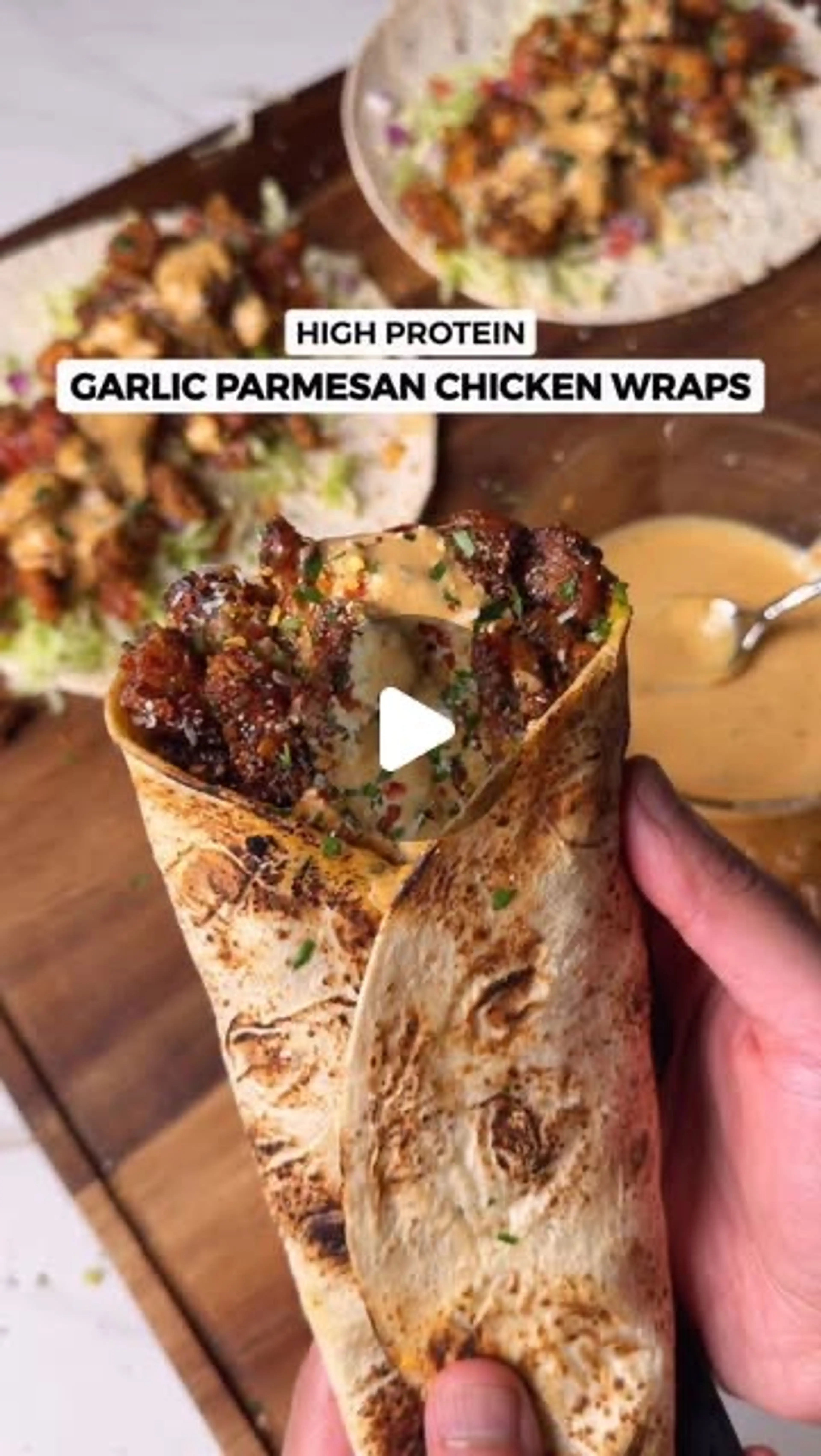 Crispy Garlic Parmesan Chicken Wraps
