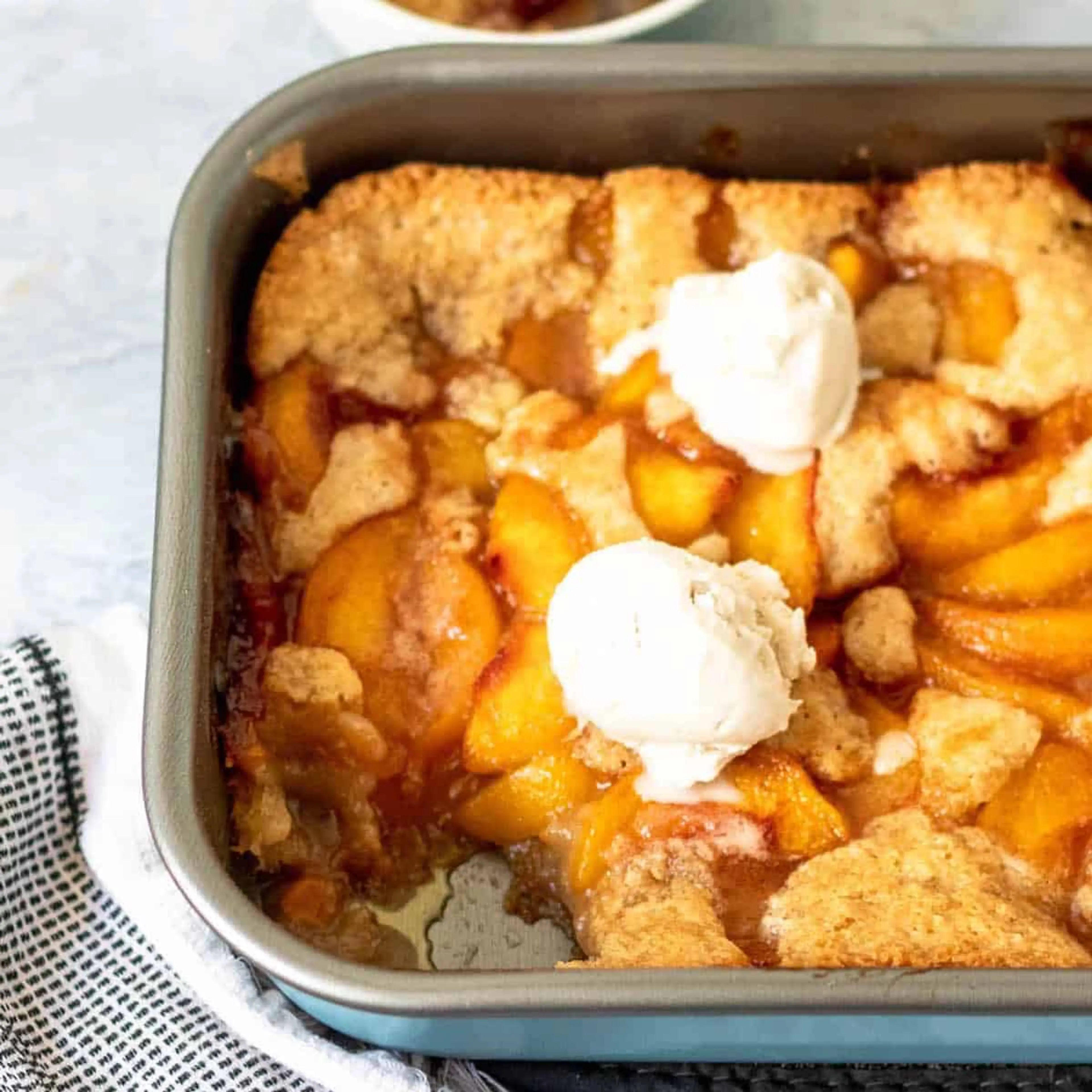 Gluten Free Peach Cobbler (with Frozen Peaches)