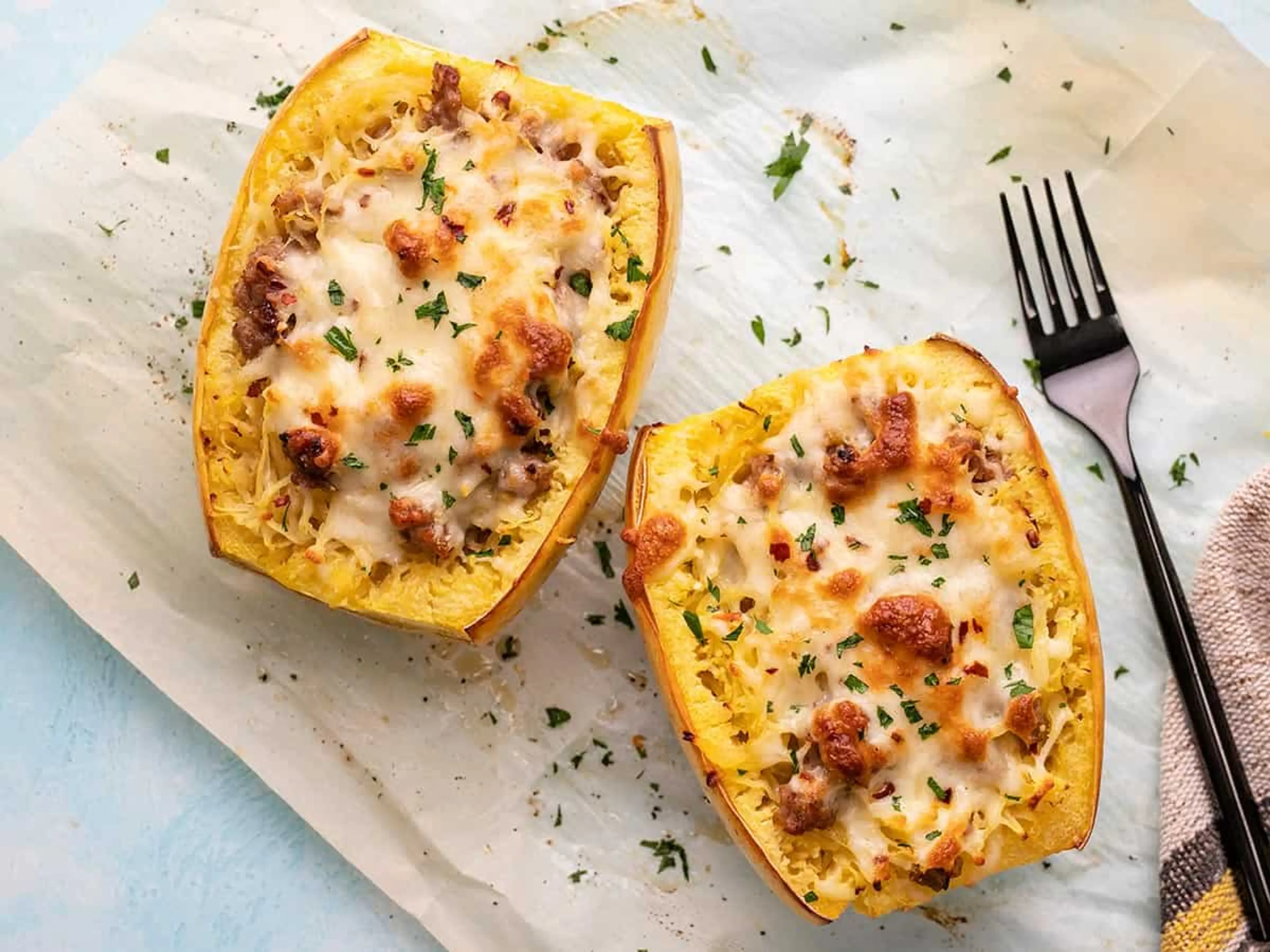 Sausage Stuffed Spaghetti Squash