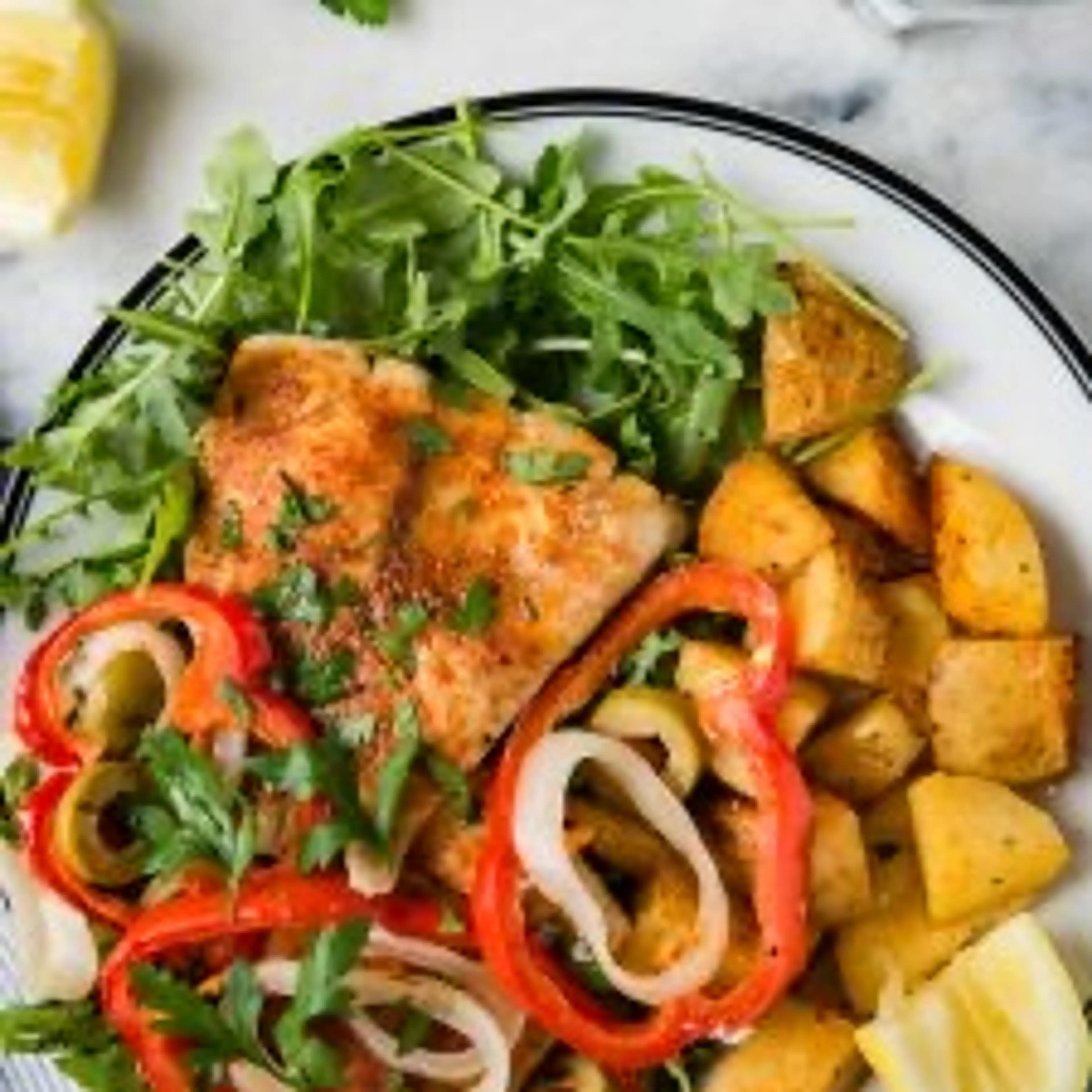 Spanish Style Baked Barramundi