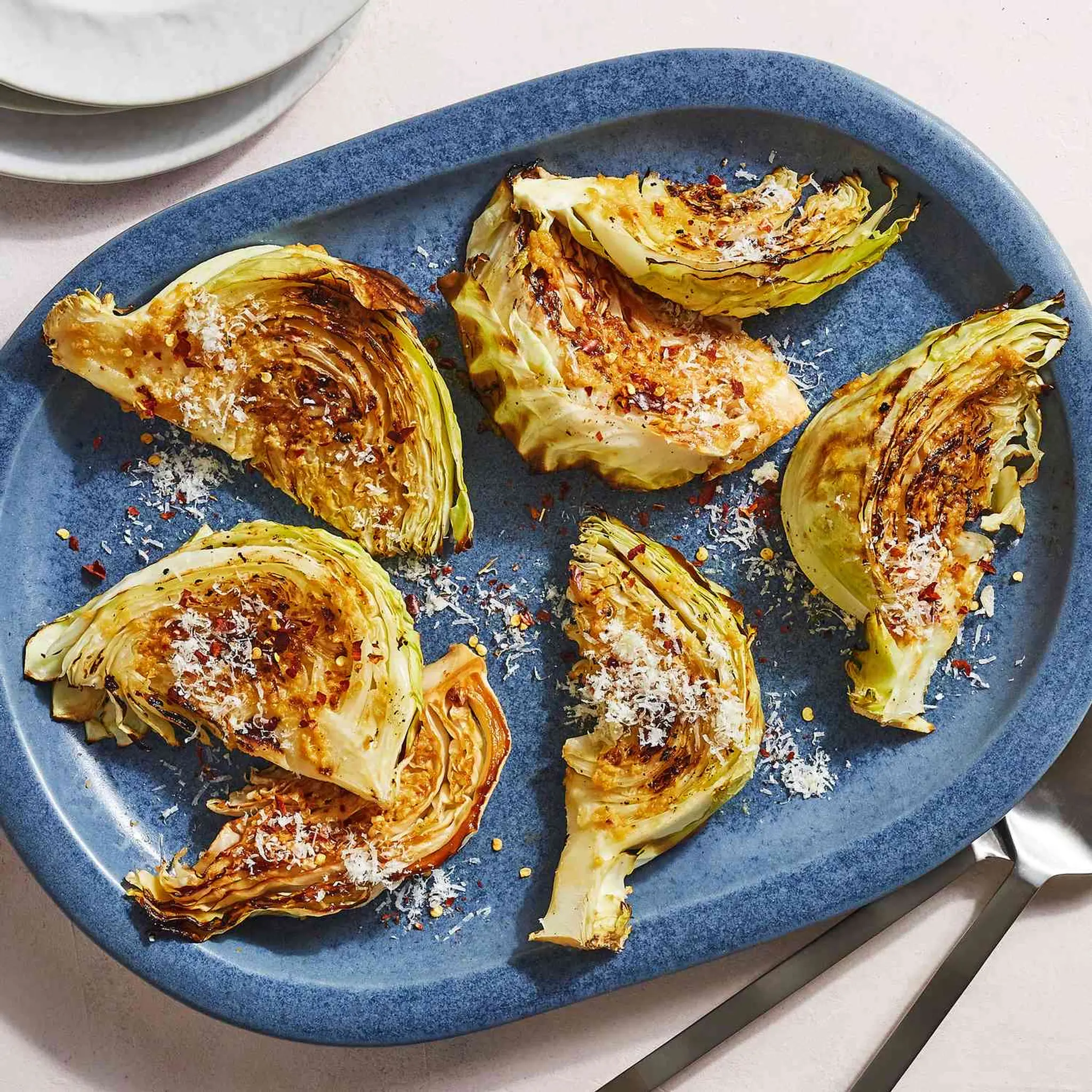 Roasted Garlic-Parmesan Cabbage