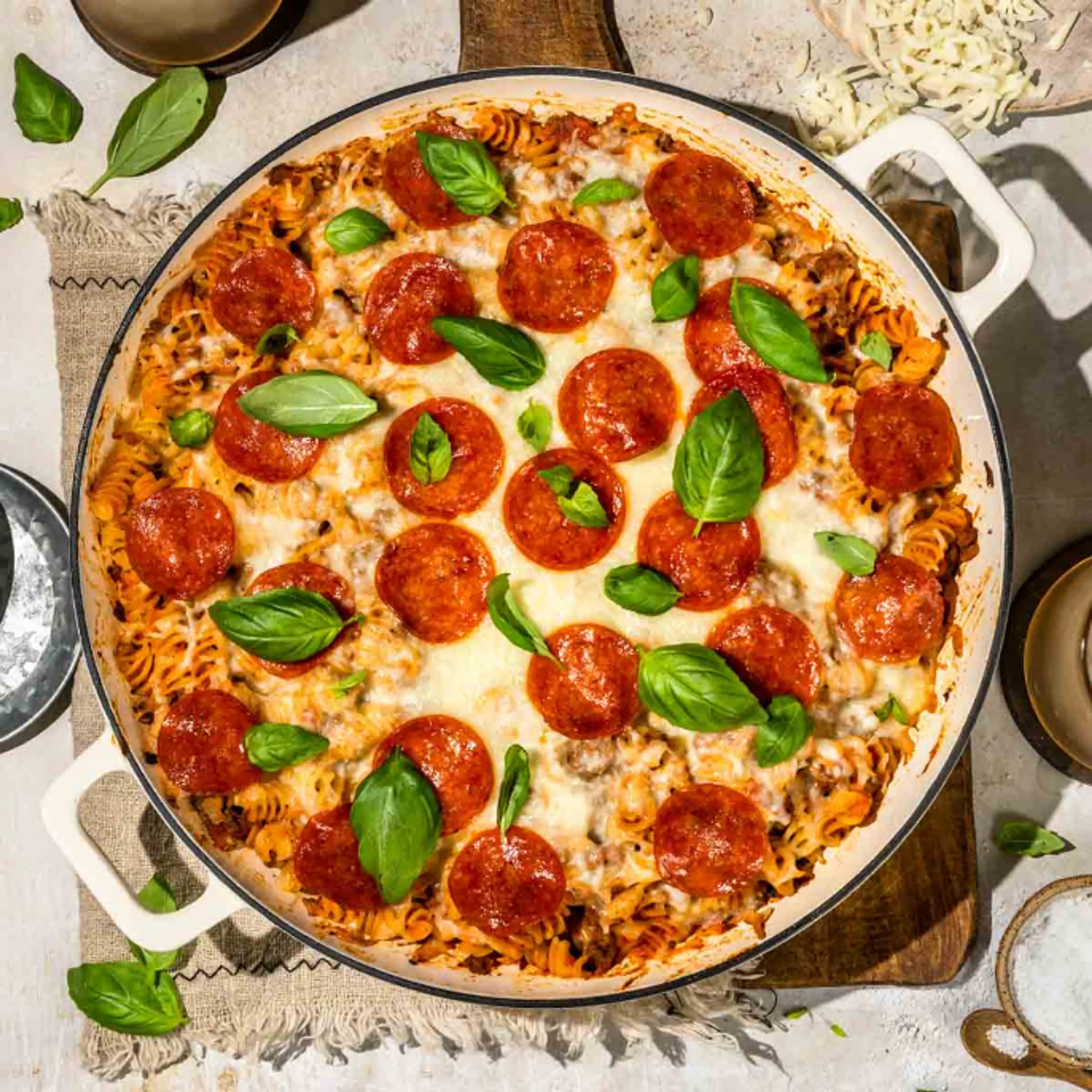 Easy Pizza Pasta Bake with Ground Beef