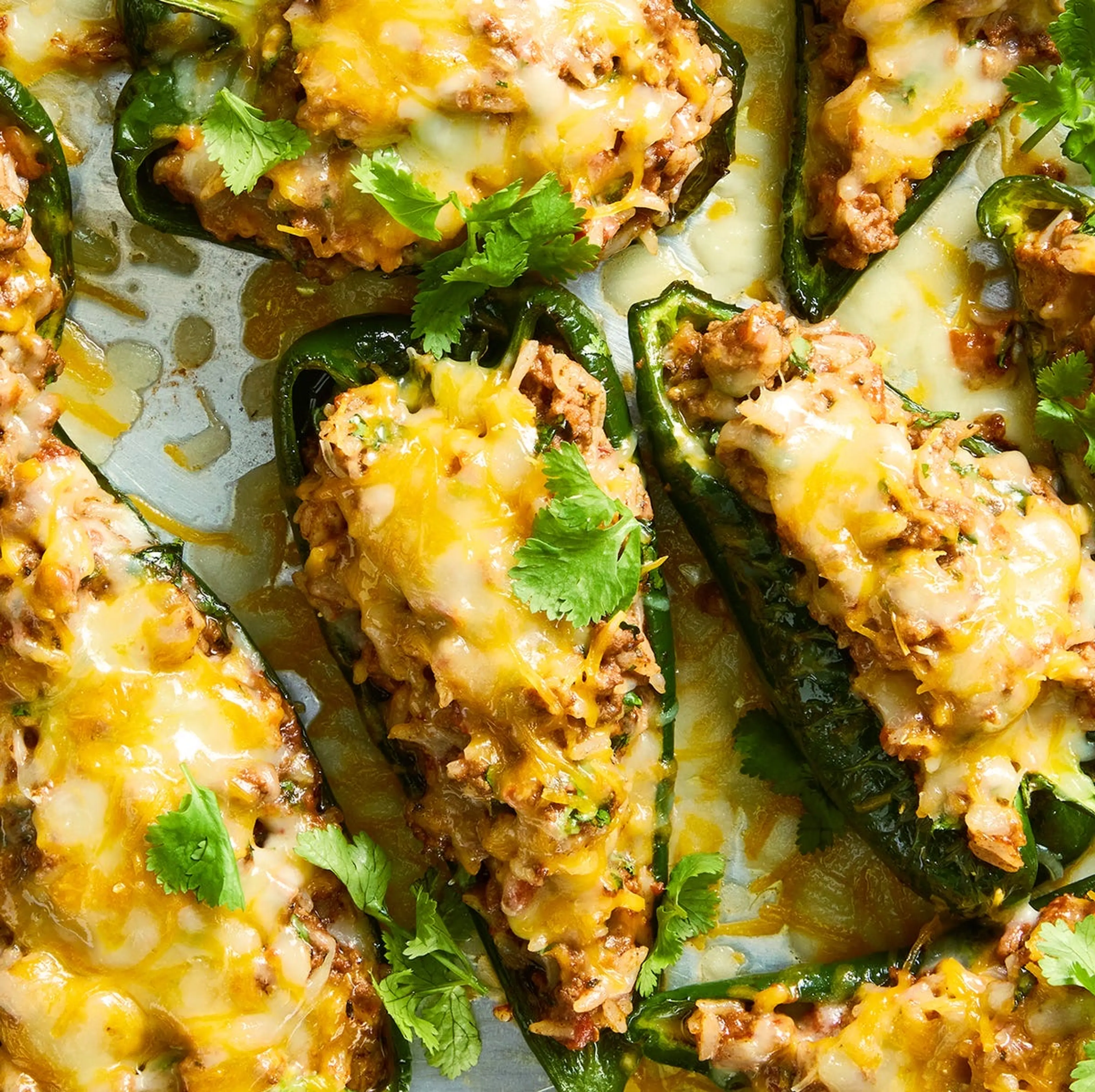 Beef Rice Stuffed Poblano Peppers