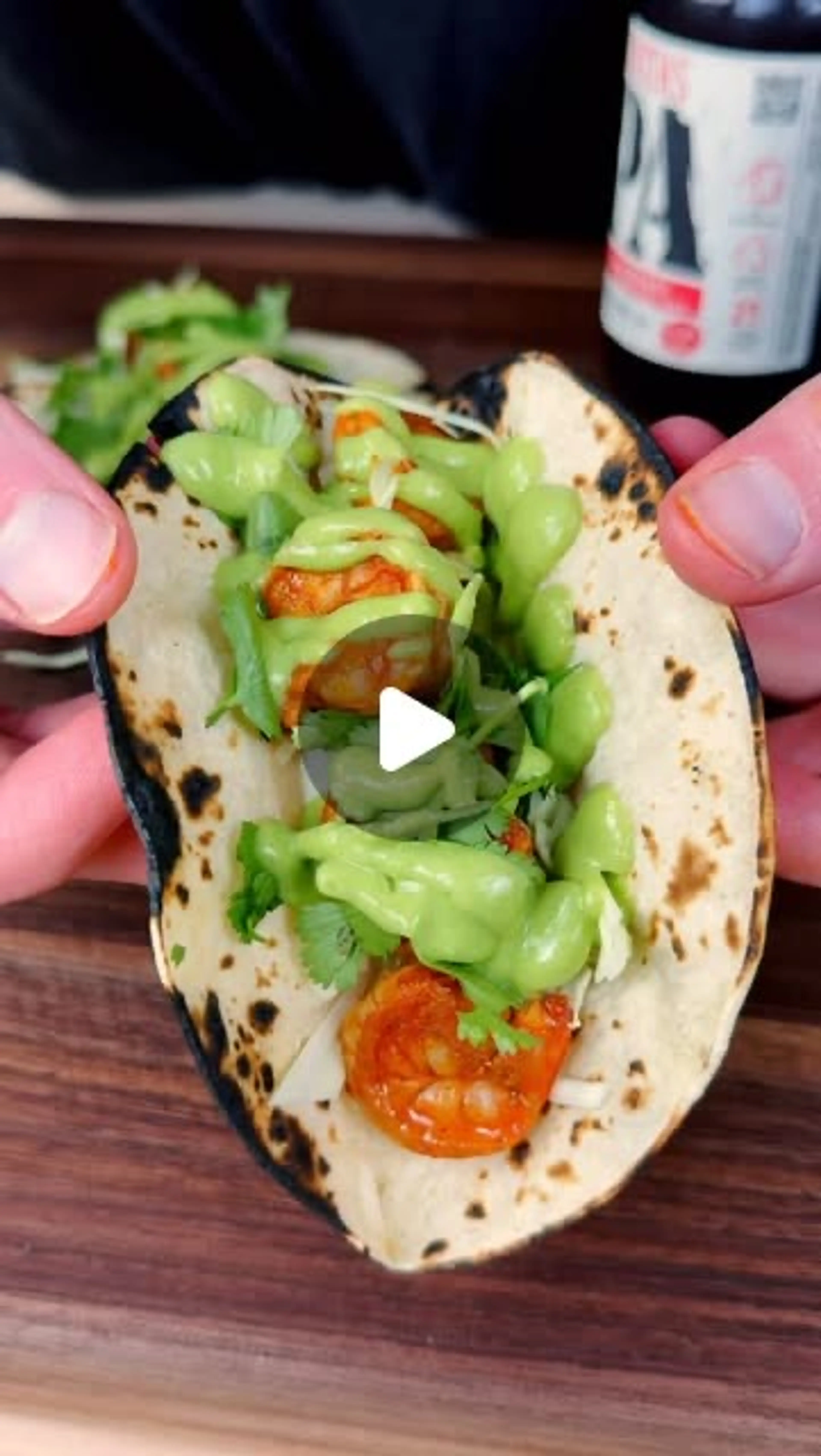 Easy Shrimp Tacos with Creamy Avocado Sauce