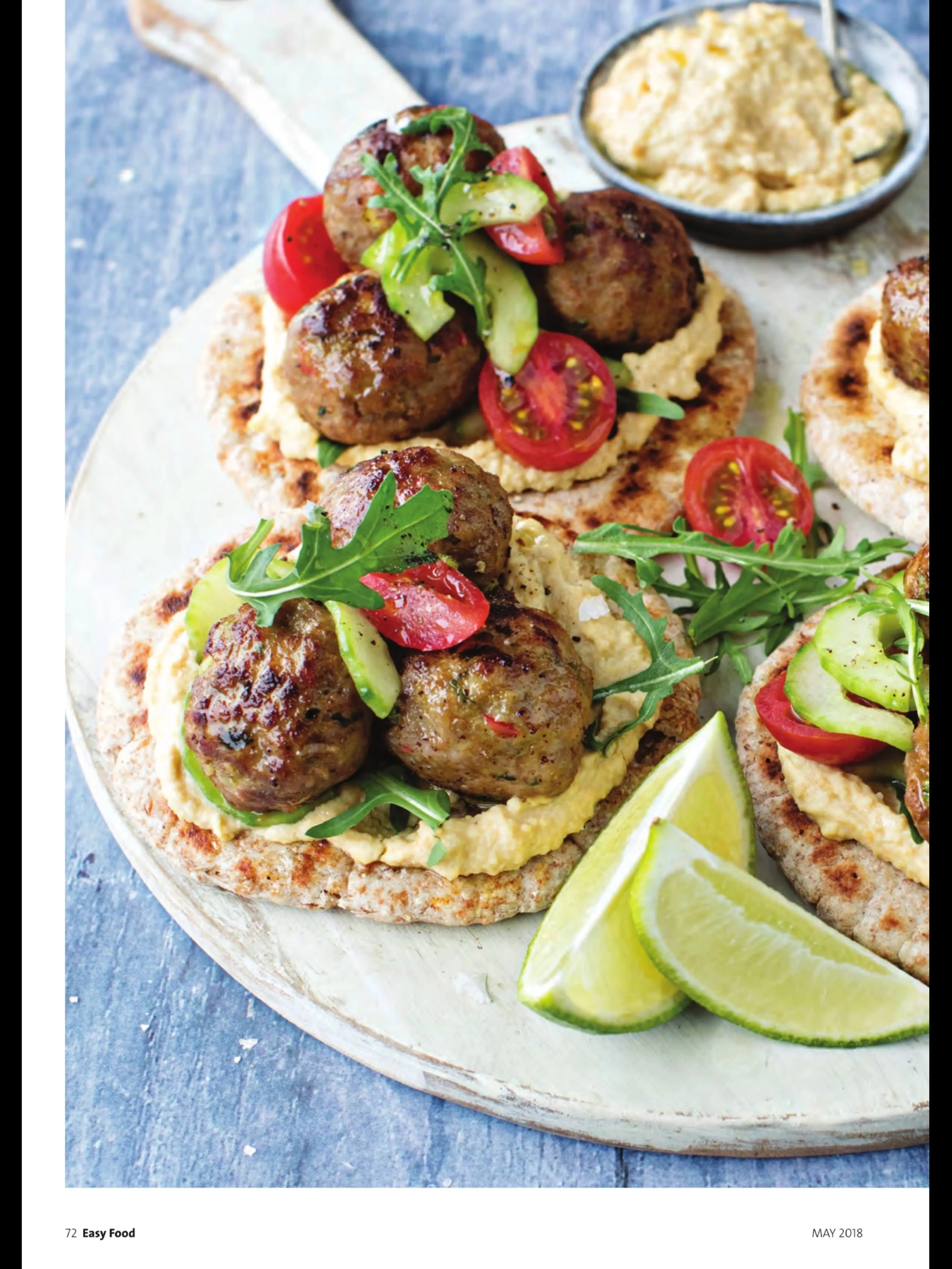 Lamb koftas with cherry tomato and cucumber salad
